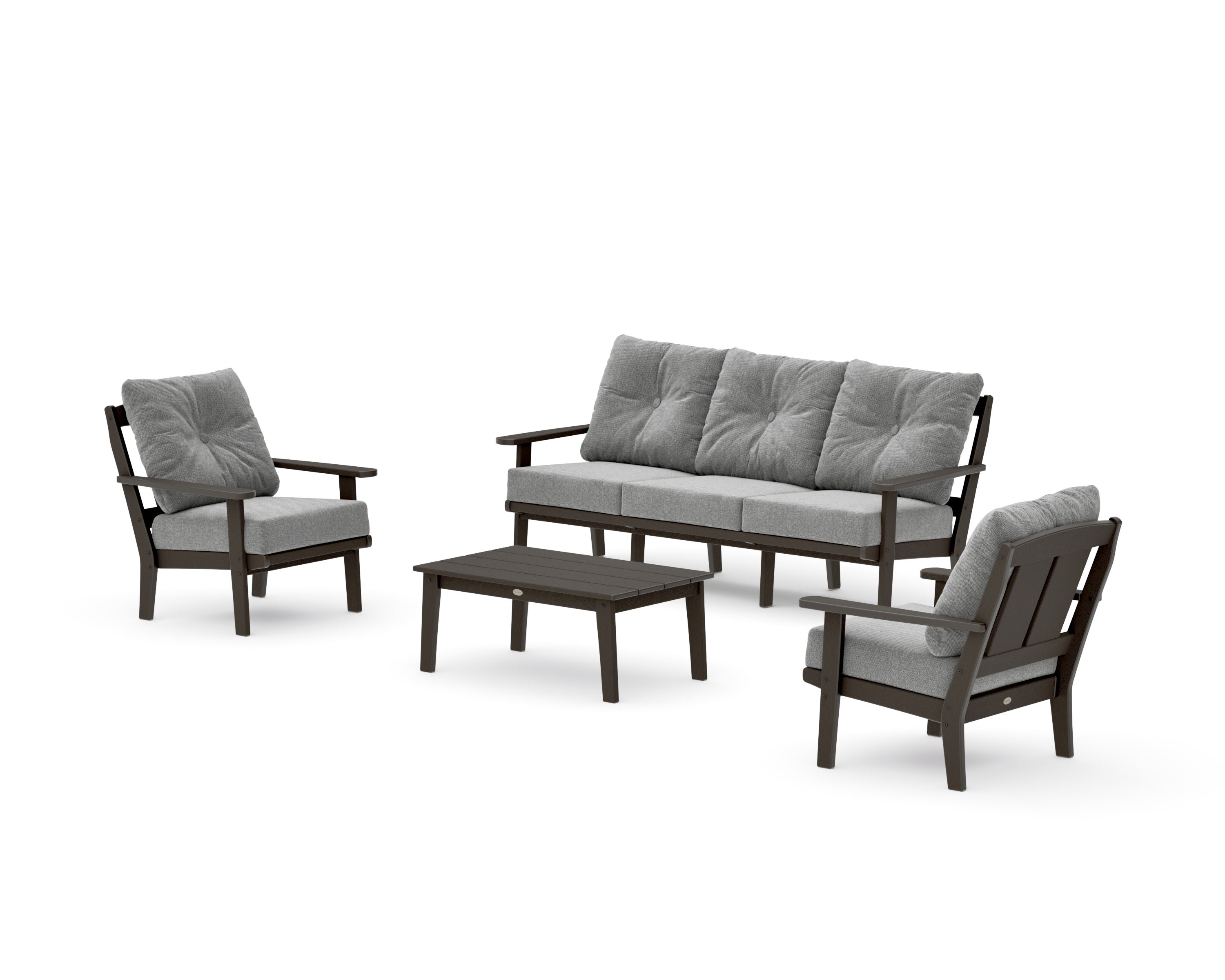 Mission 4-Piece Deep Seating Set with Sofa in Vintage Coffee / Grey Mist