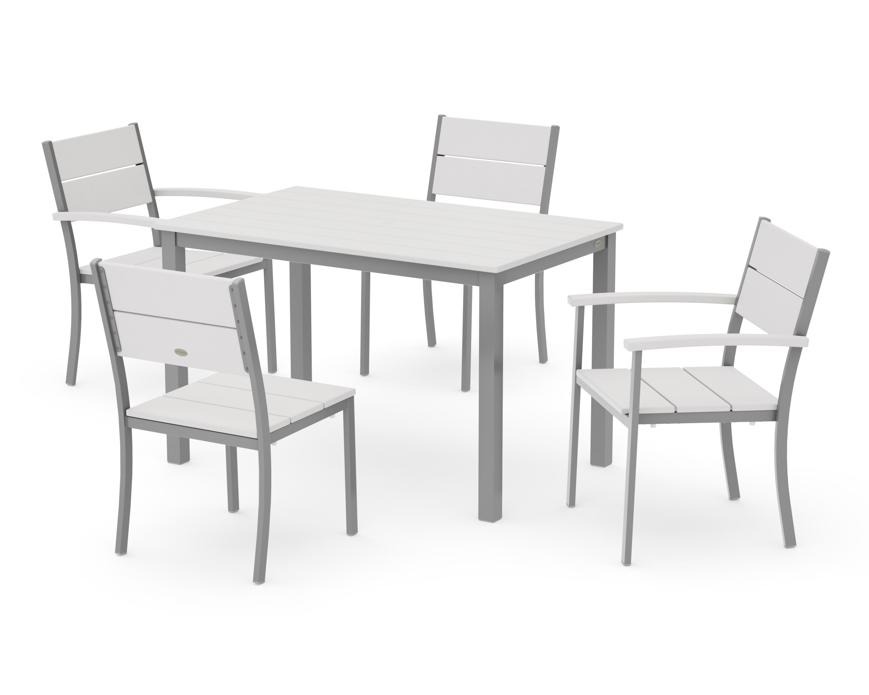 Main Street 5-Piece Dining Set in Silver / Vintage White
