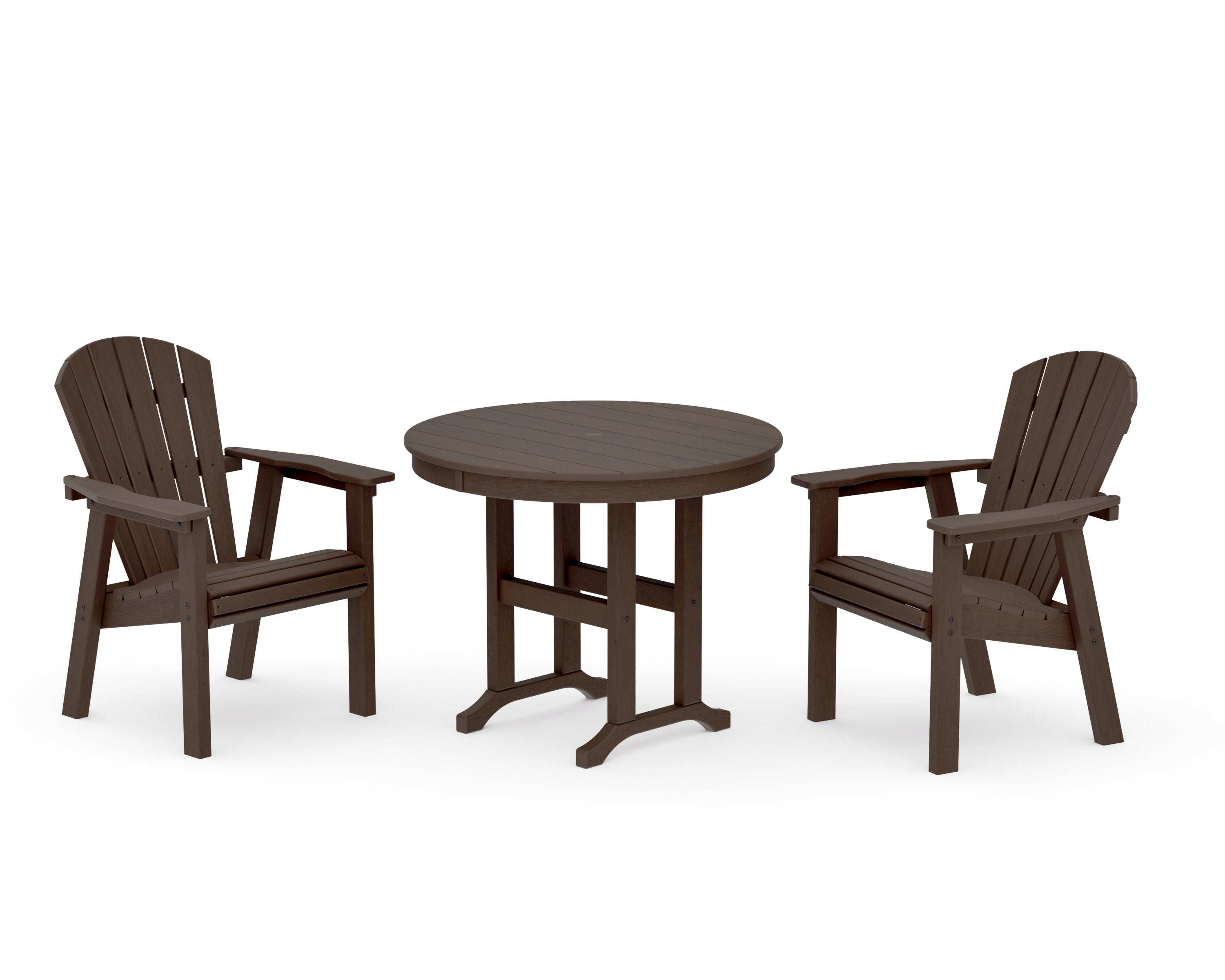 Seashell 3-Piece Round Farmhouse Dining Set in Kona