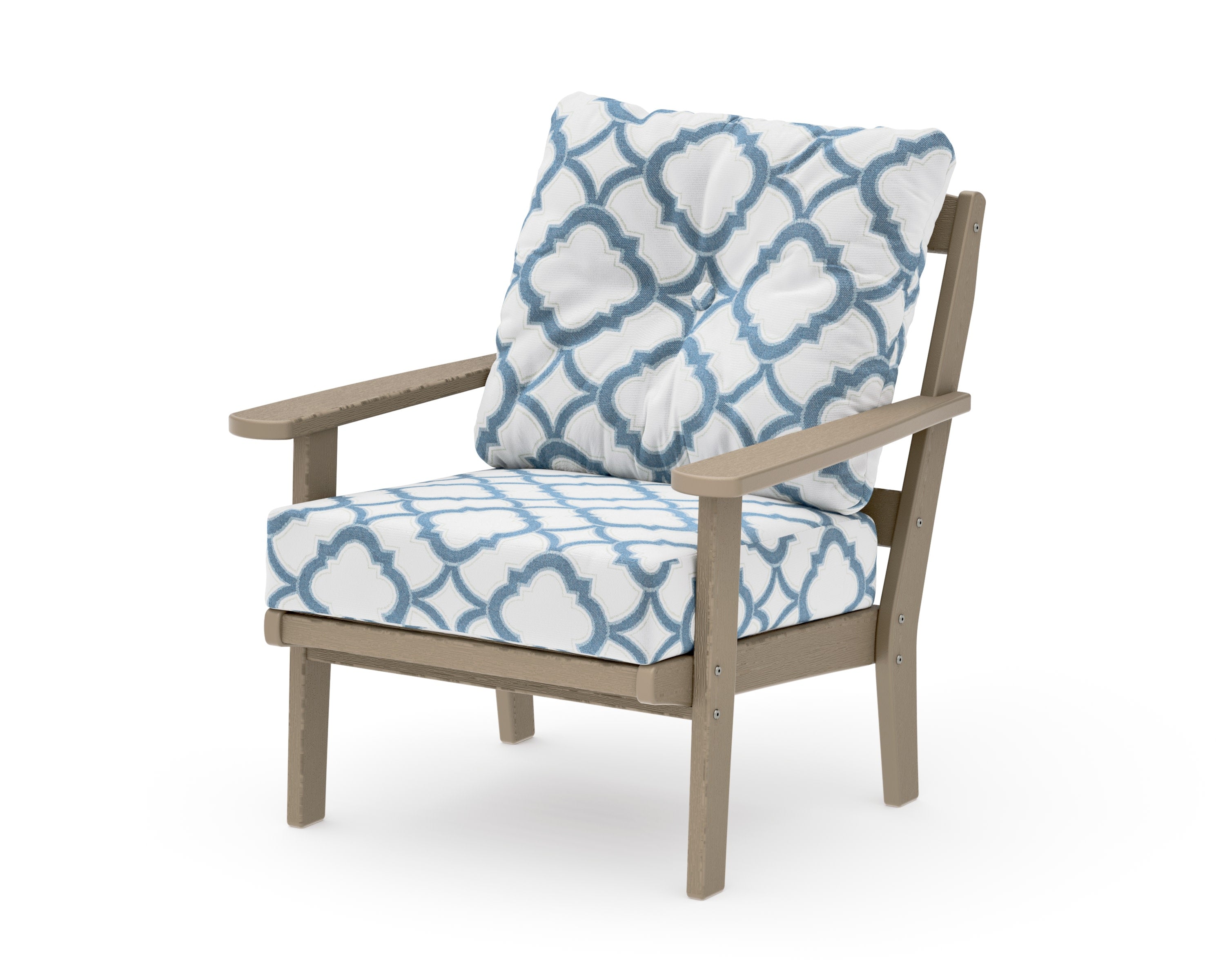 Mission Deep Seating Chair in Vintage Sahara / Trellis Sky Blue