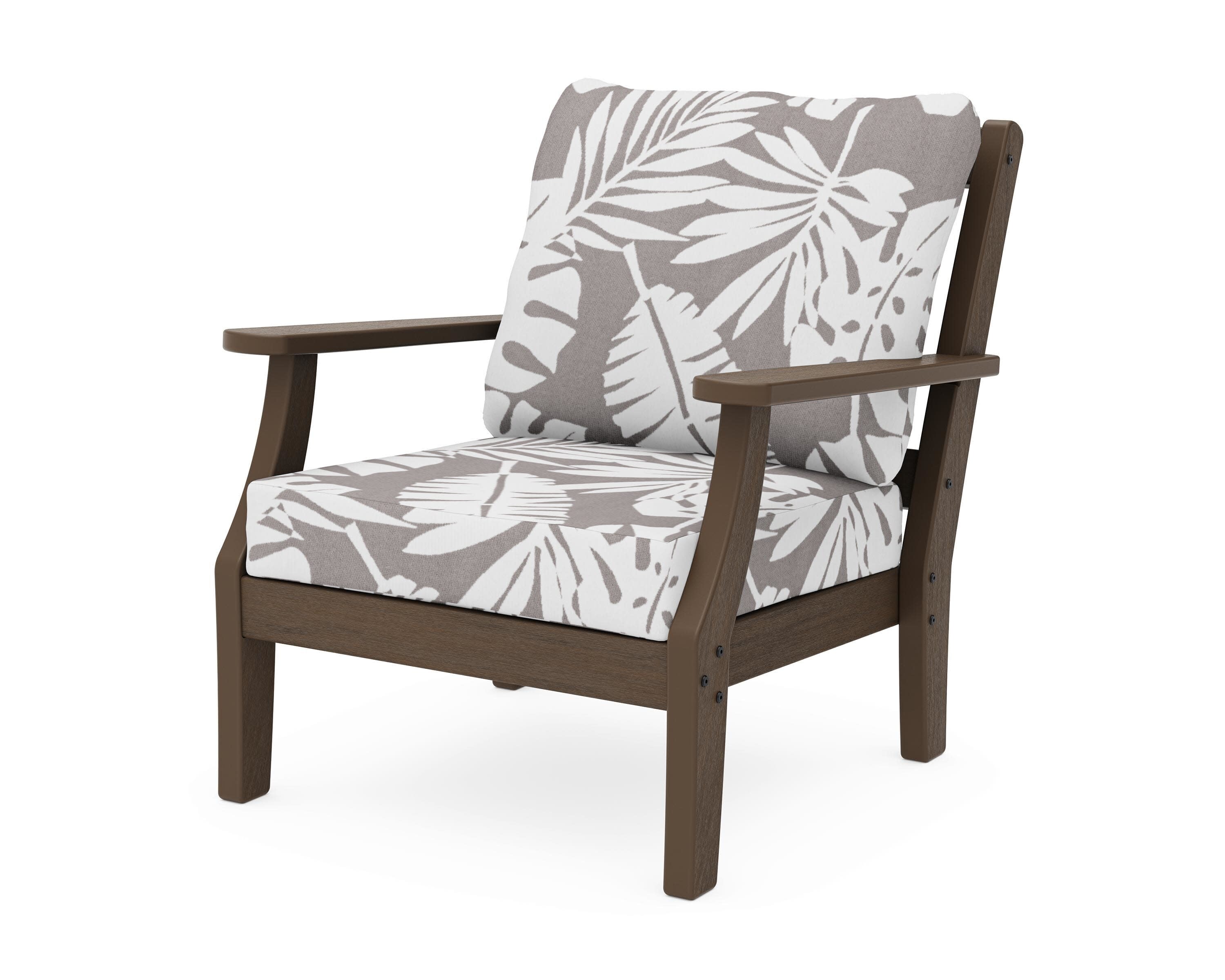 Chinoiserie Deep Seating Chair in Kona / Leaf Grey Mist