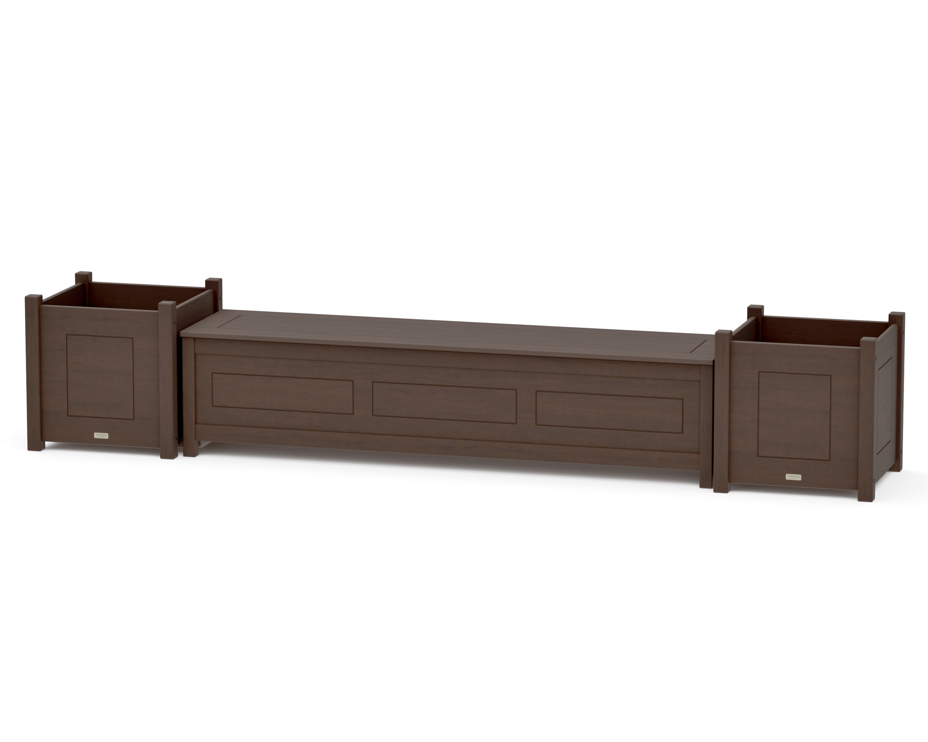 72" Country Living Straight Planter Storage Bench Set- Large in Kona