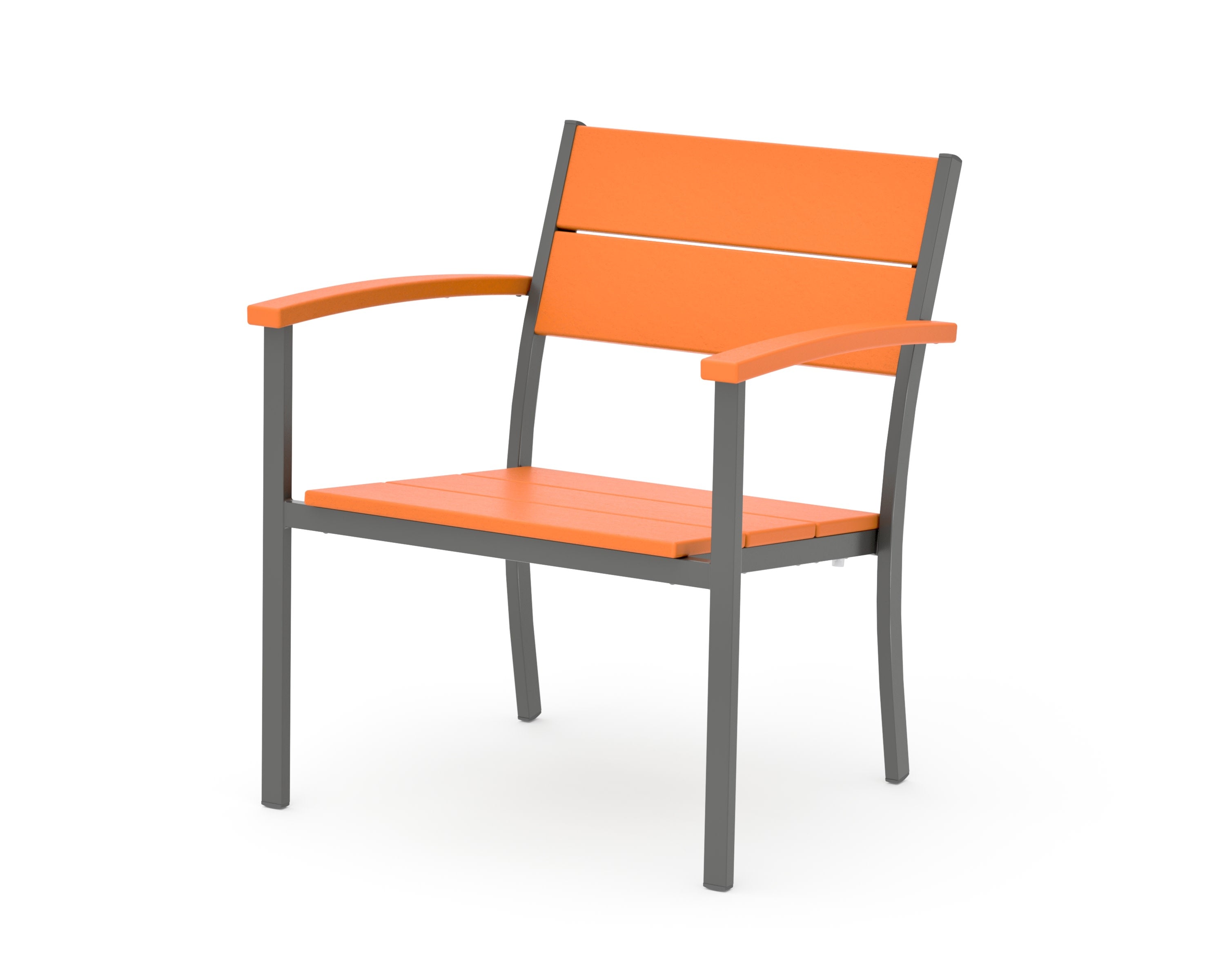 Main Street Stacking Lounge Arm Chair in Charcoal / Tangerine