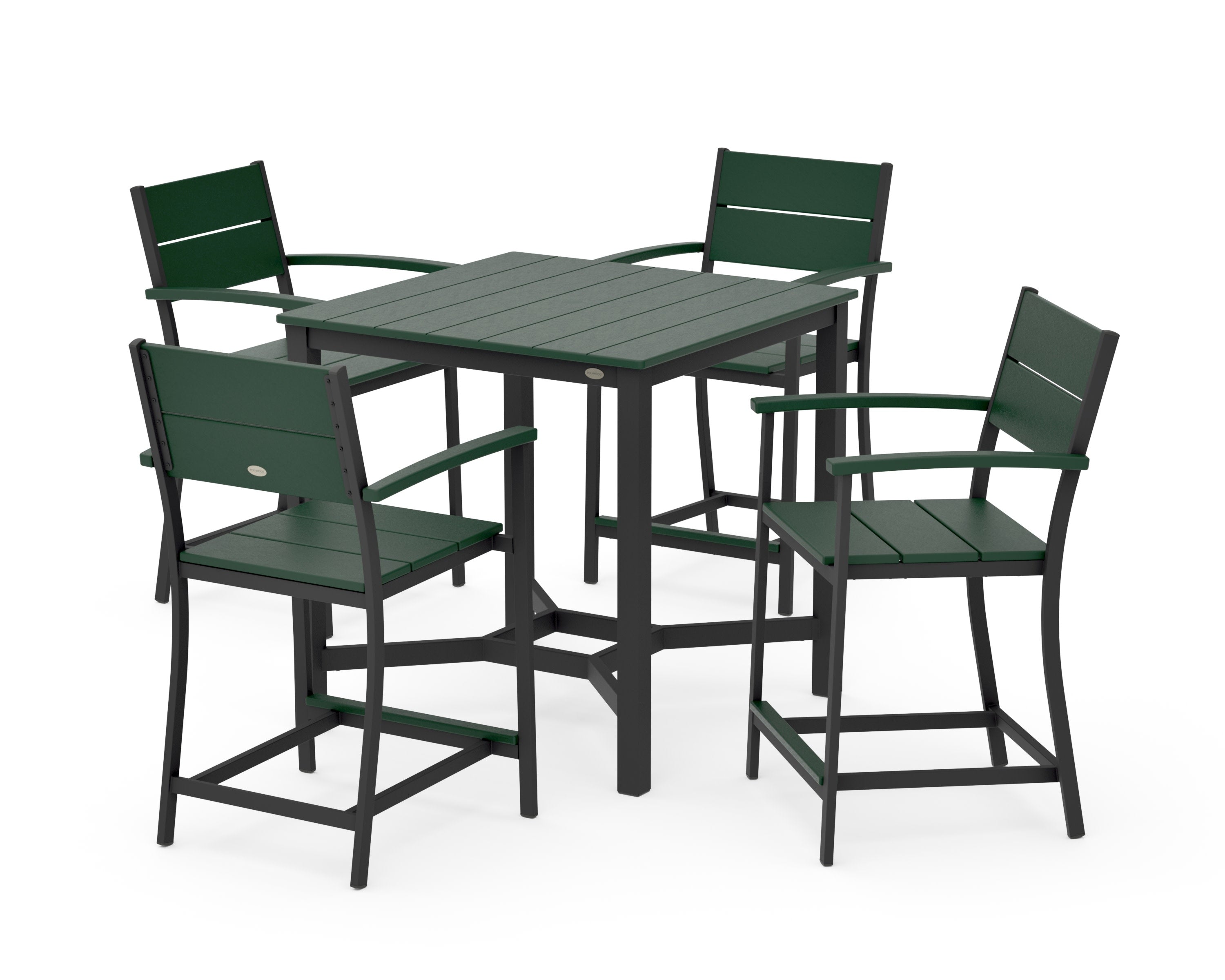 Main Street 5-Piece Counter Set in Black / Green
