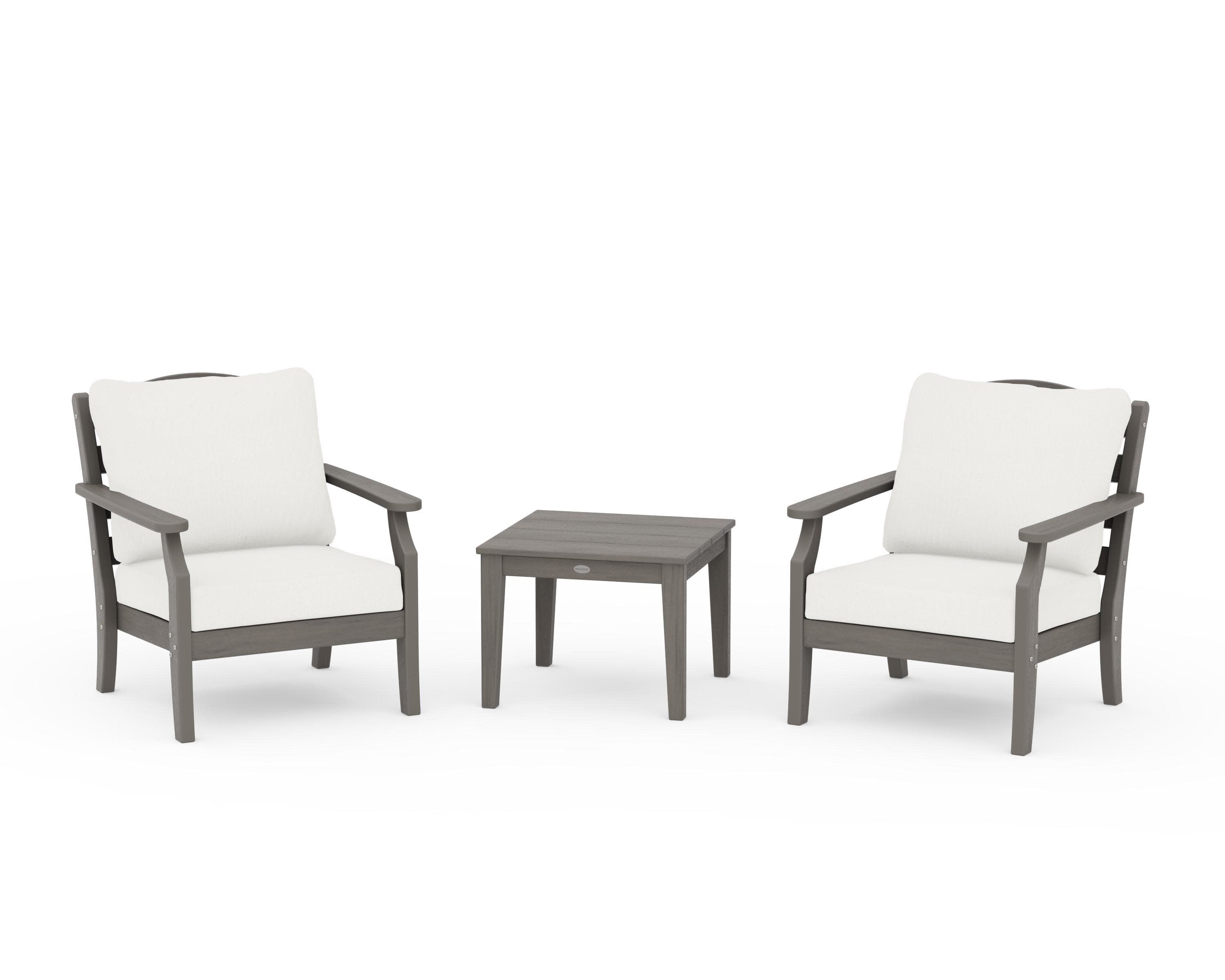 Savannah 3-Piece Deep Seating Set in Driftwood / Natural Linen