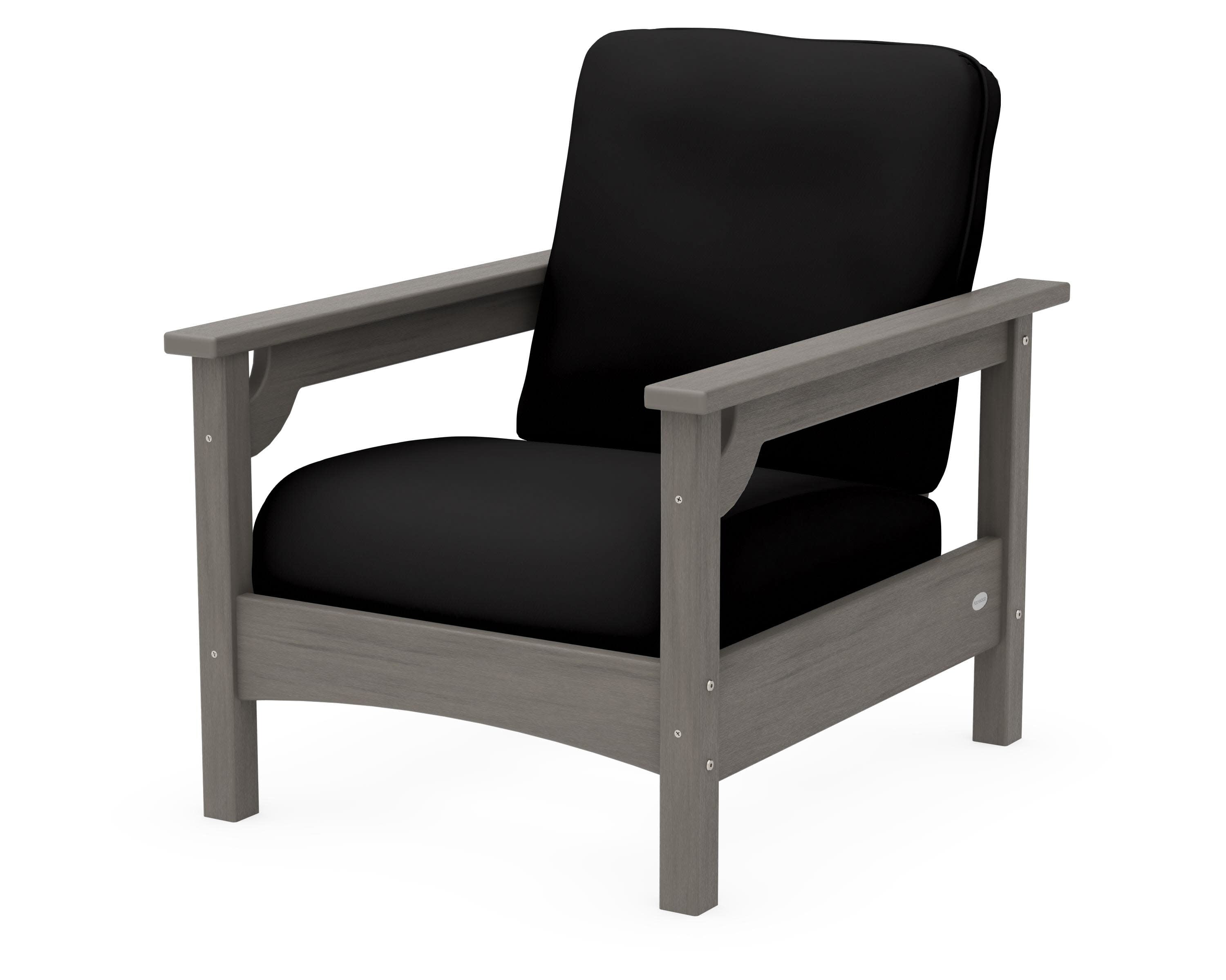 Club Chair in Driftwood / Canvas Black