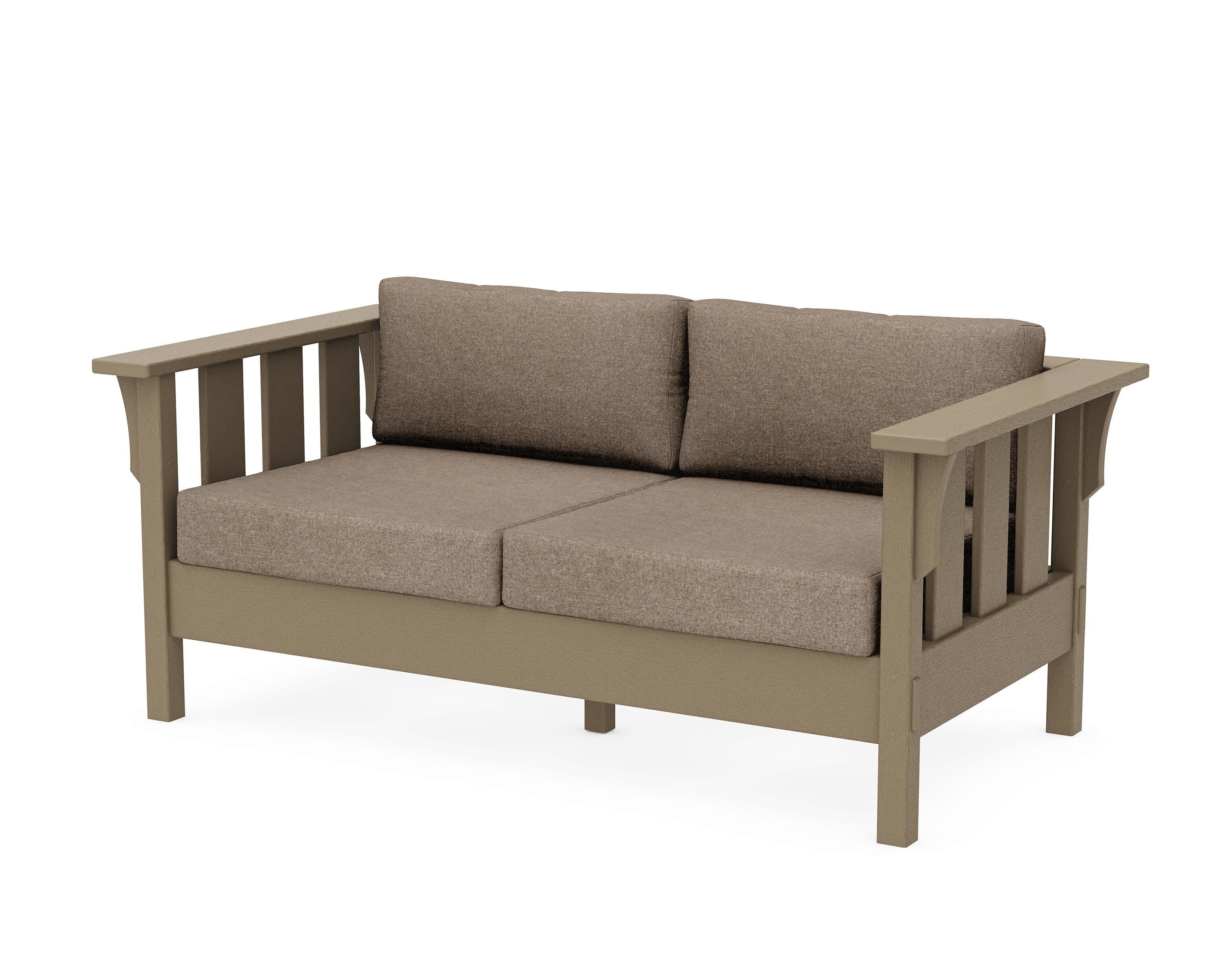 Acadia Deep Seating Loveseat in Vintage Sahara / Spiced Burlap