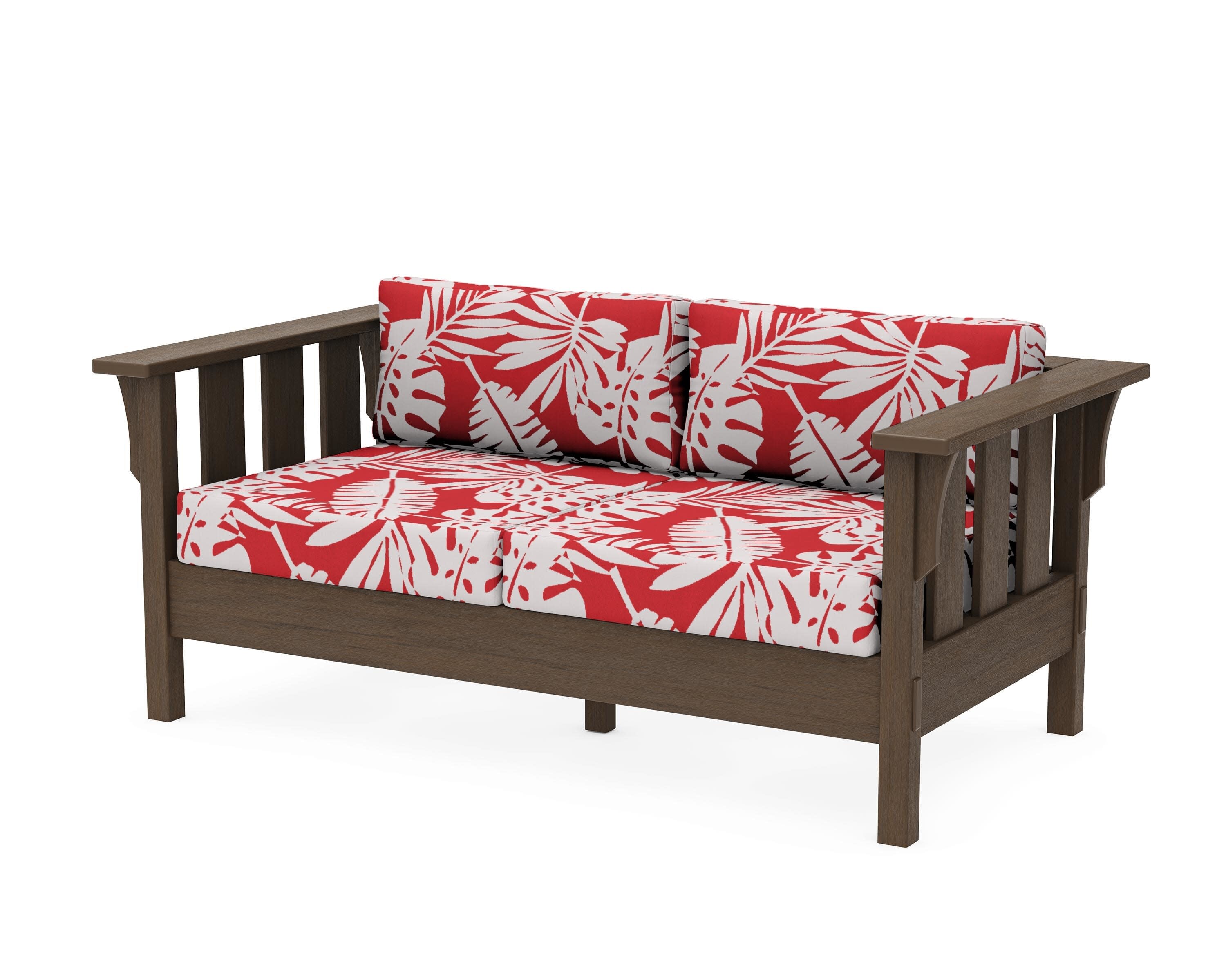 Acadia Deep Seating Loveseat in Kona / Leaf Crimson