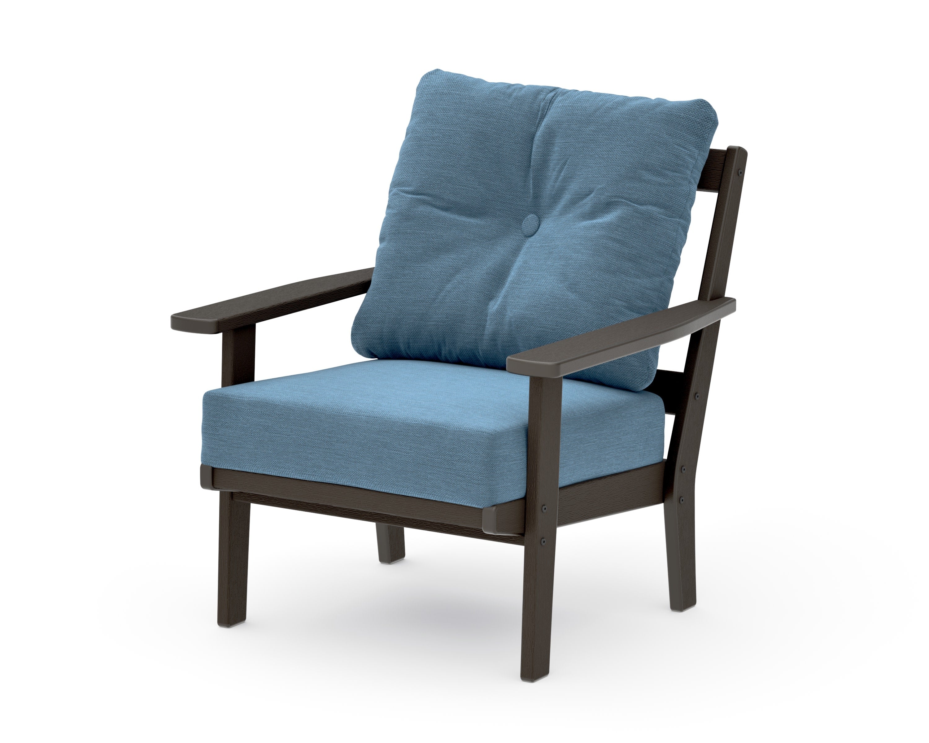 Oxford Deep Seating Chair in Vintage Coffee / Sky Blue