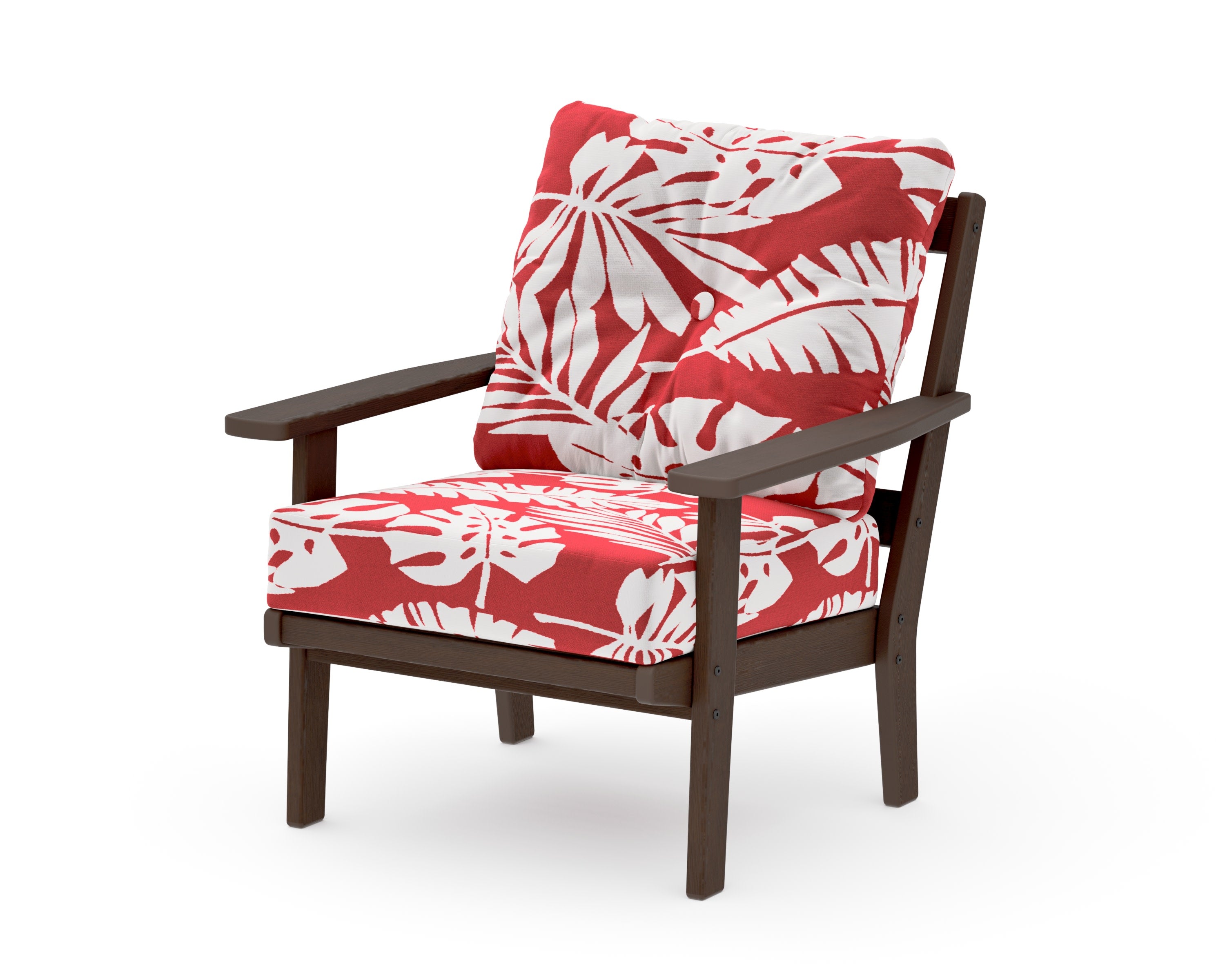 Prairie Deep Seating Chair in Kona / Leaf Crimson