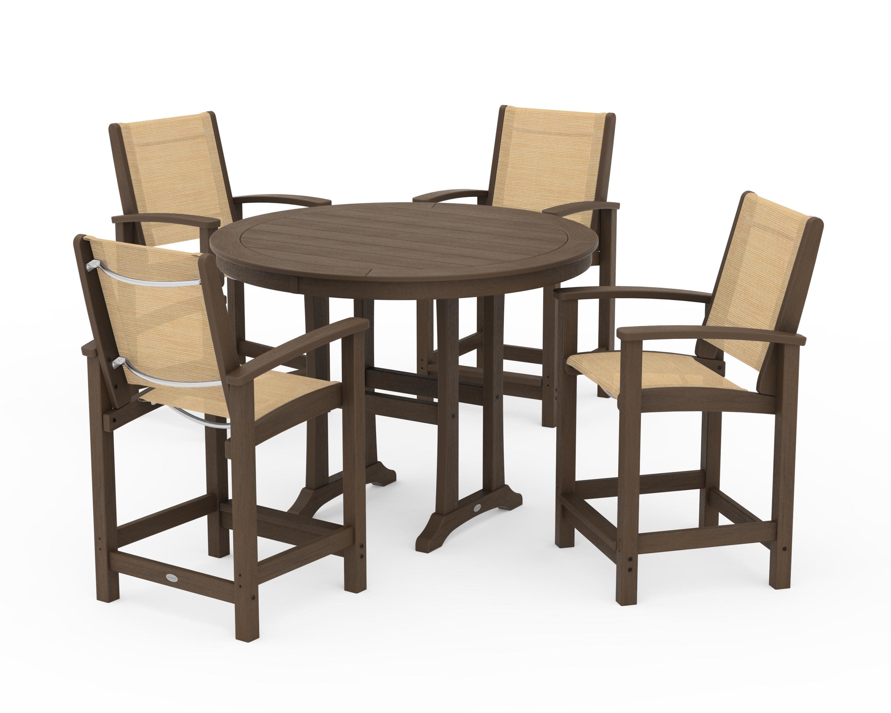 Coastal 5-Piece Counter Set in Kona / Dupioni Apricot Sling