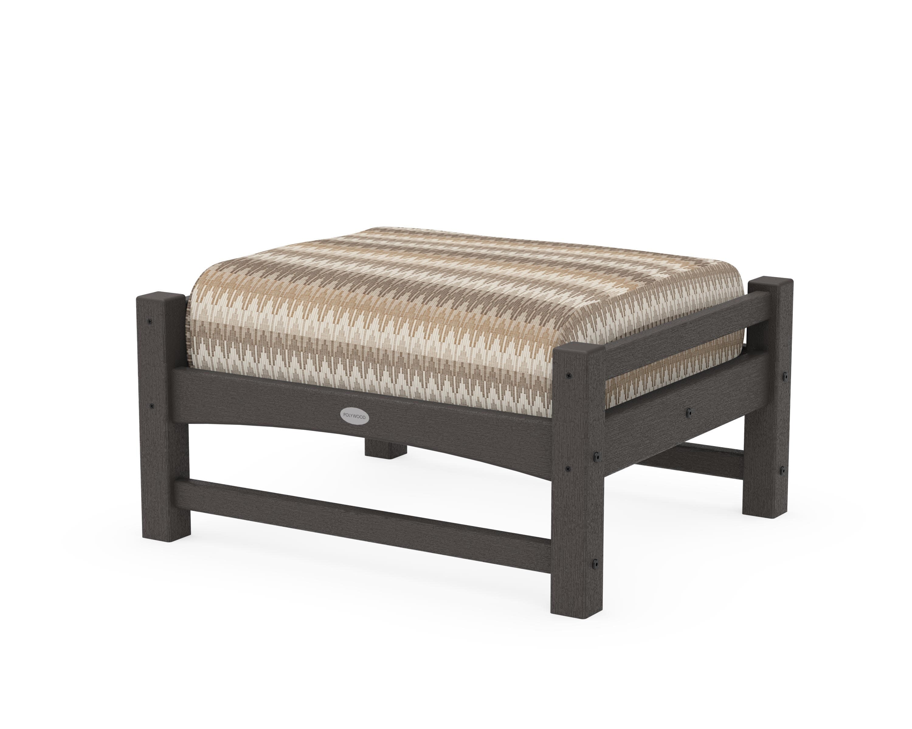 Club Ottoman in Vintage Coffee / Valley Dune