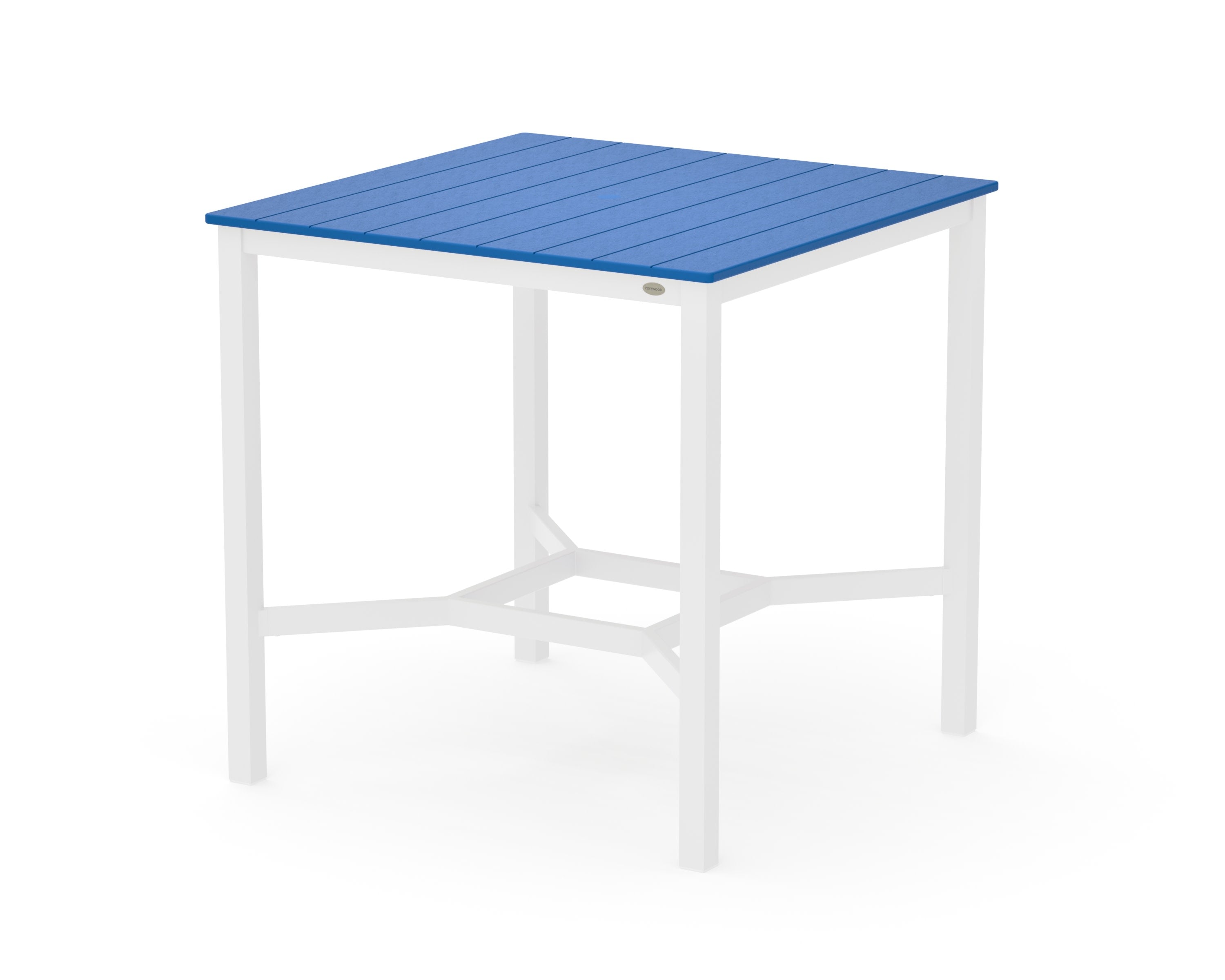Main Street 42 x 42 Bar Table in White / Pacific Blue