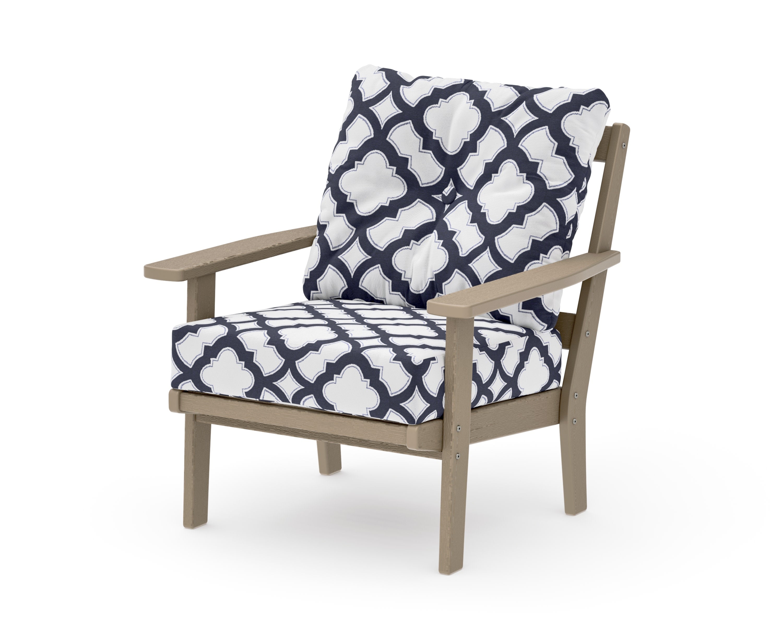 Prairie Deep Seating Chair in Vintage Sahara / Trellis Navy
