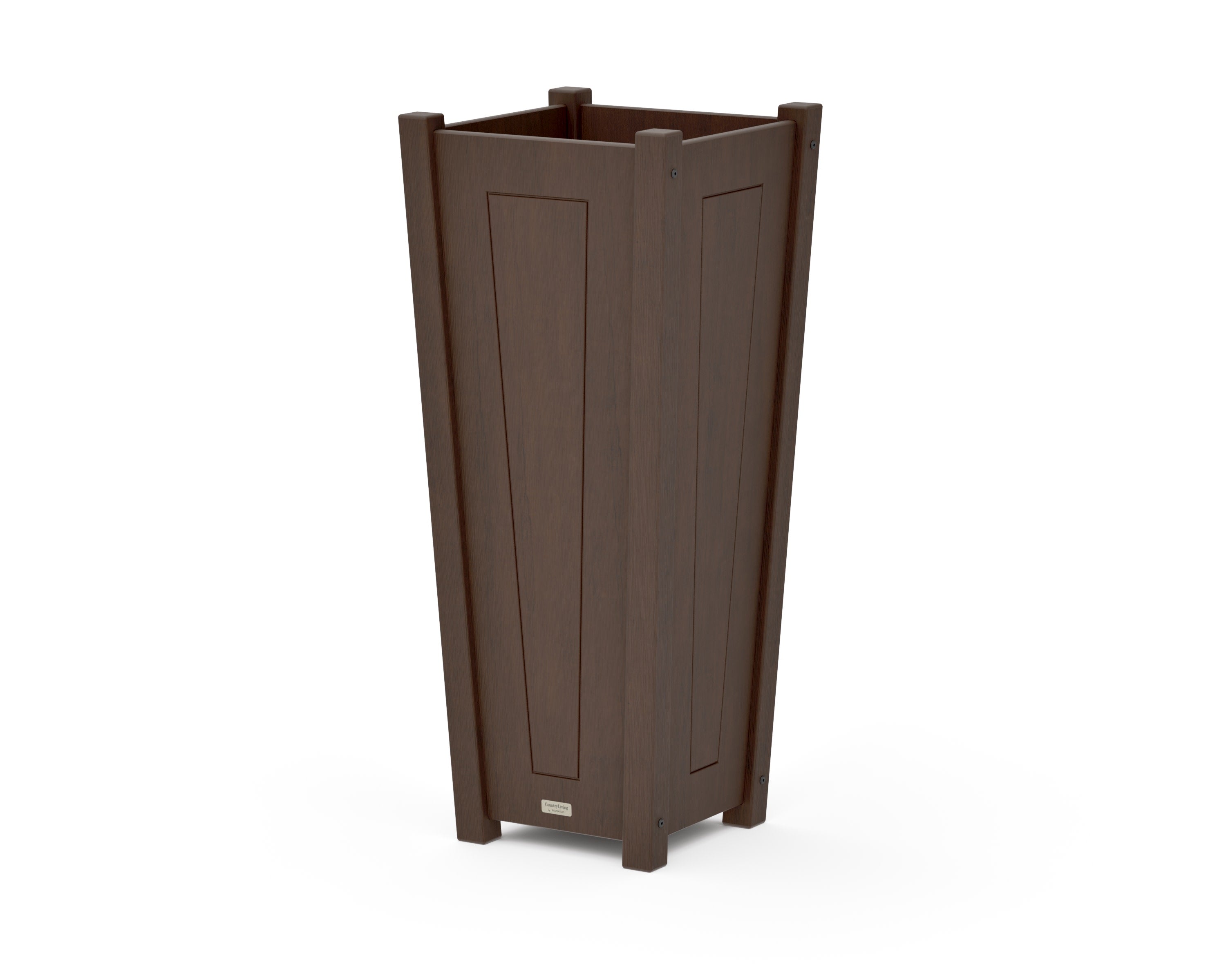 Country Living Tapered Square Tall Planter Box in Kona