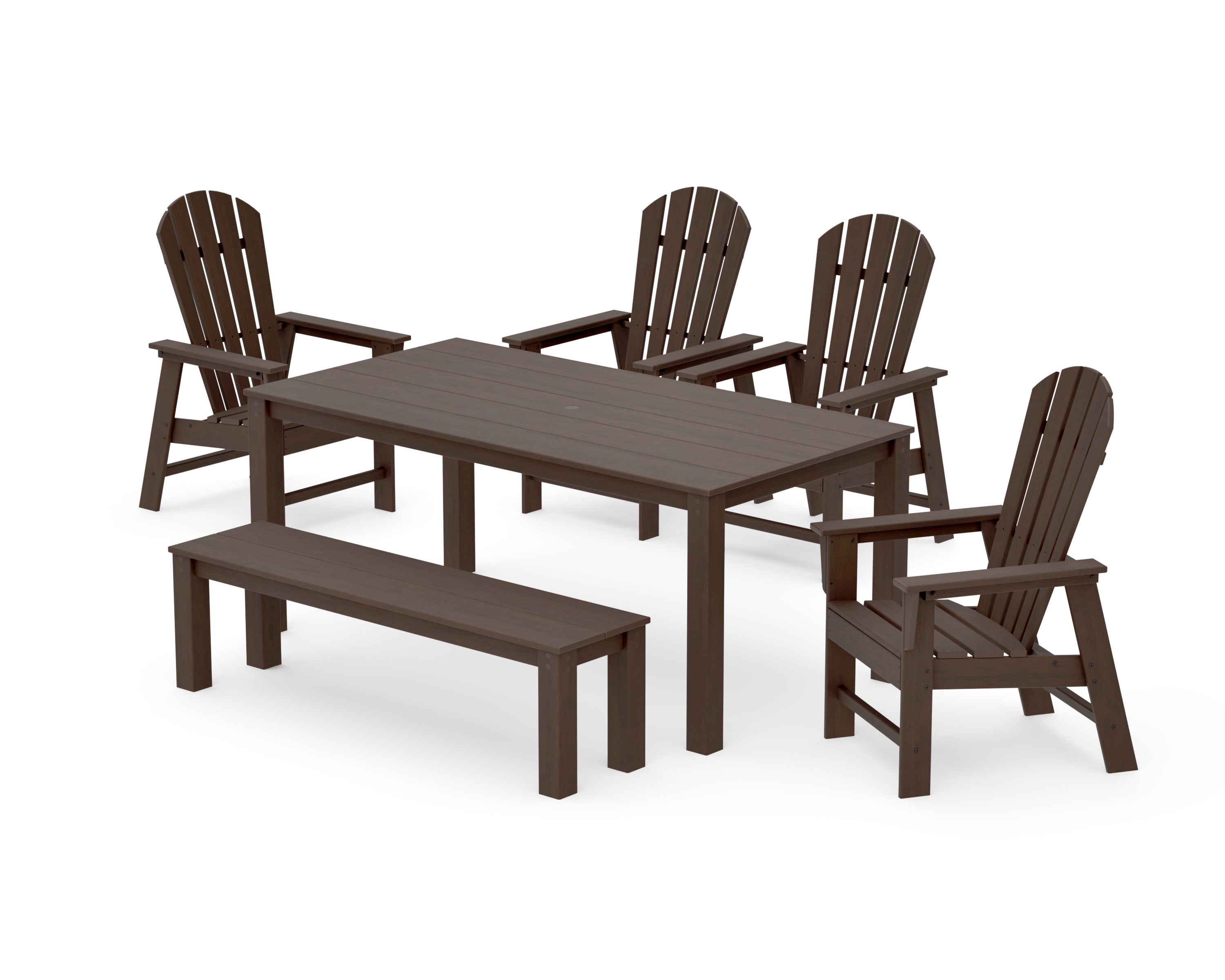 South Beach 6-Piece Parsons Dining Set with Bench in Kona