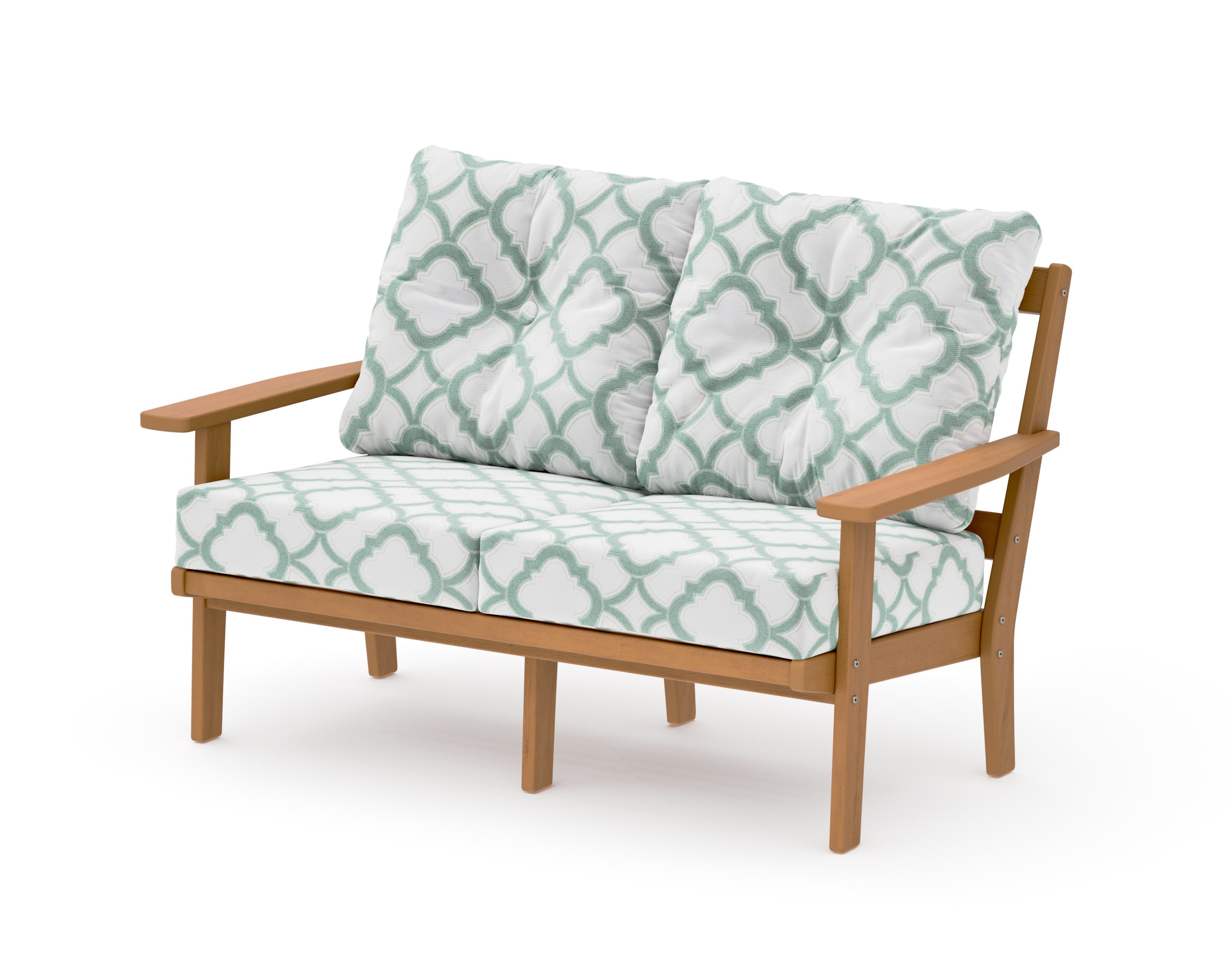 Prairie Deep SeatingLoveseat in Natural / Trellis Glacier Spa