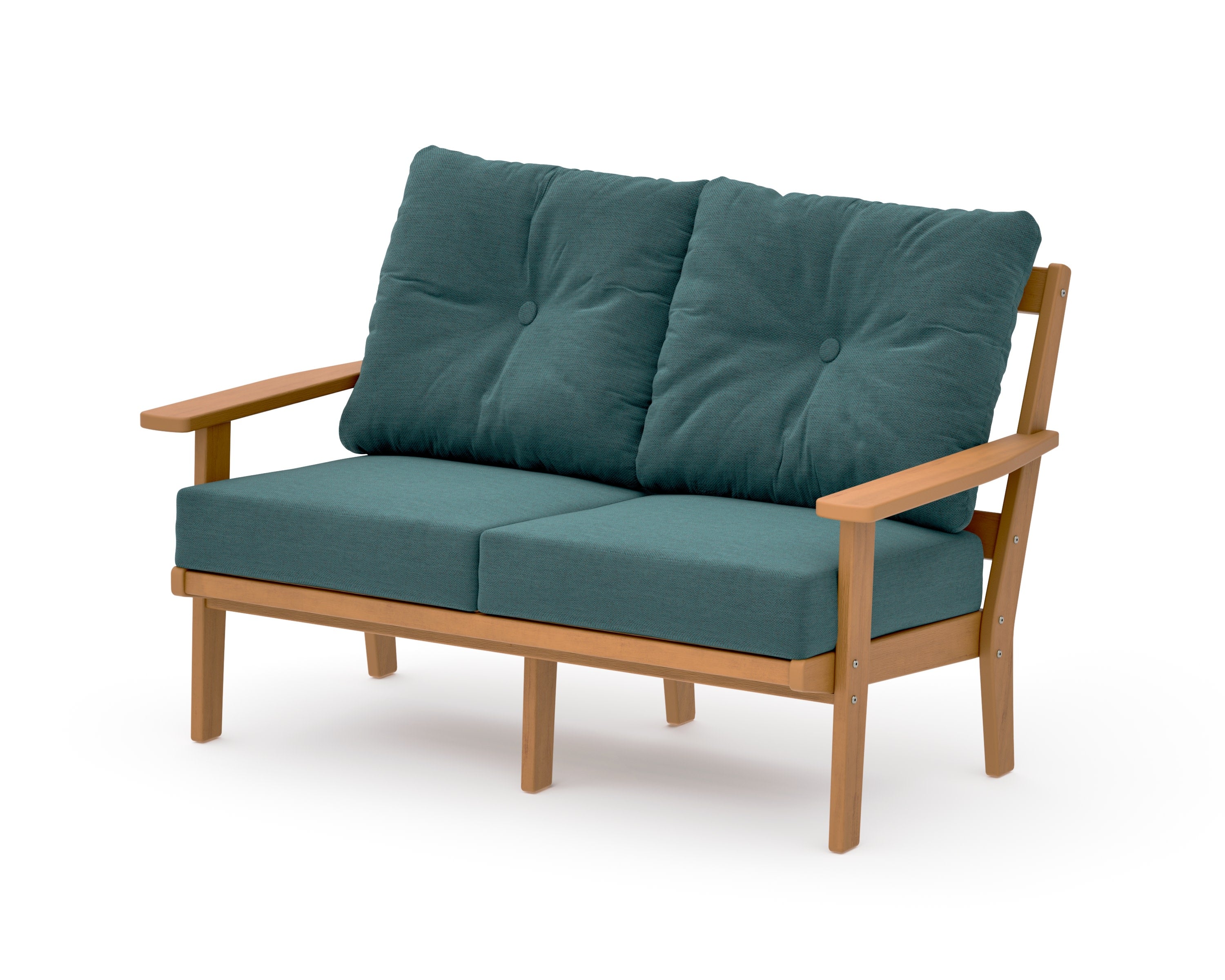 Prairie Deep SeatingLoveseat in Natural / Ocean Teal