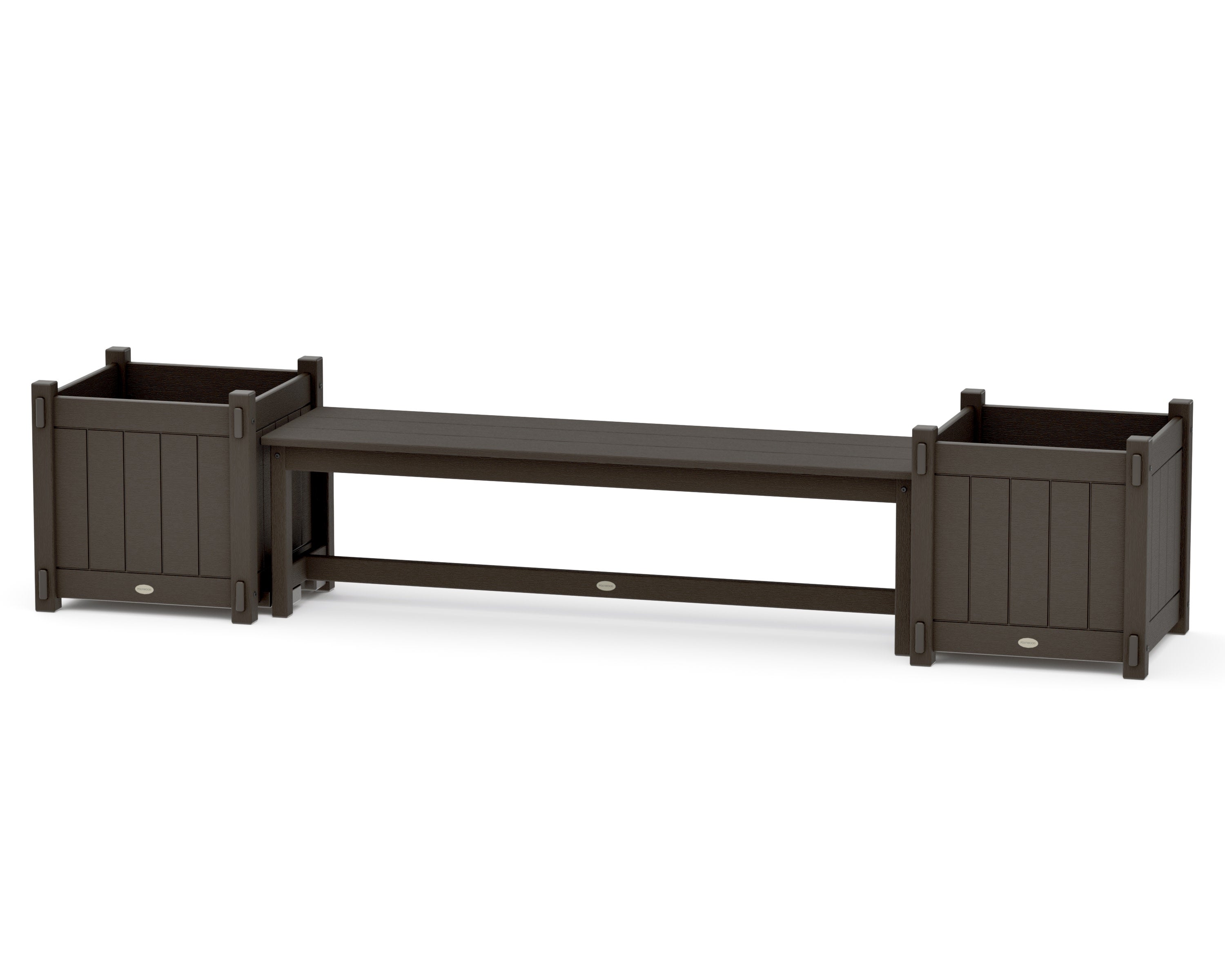 60" Vineyard Straight Planter Bench Set - Large in Vintage Coffee