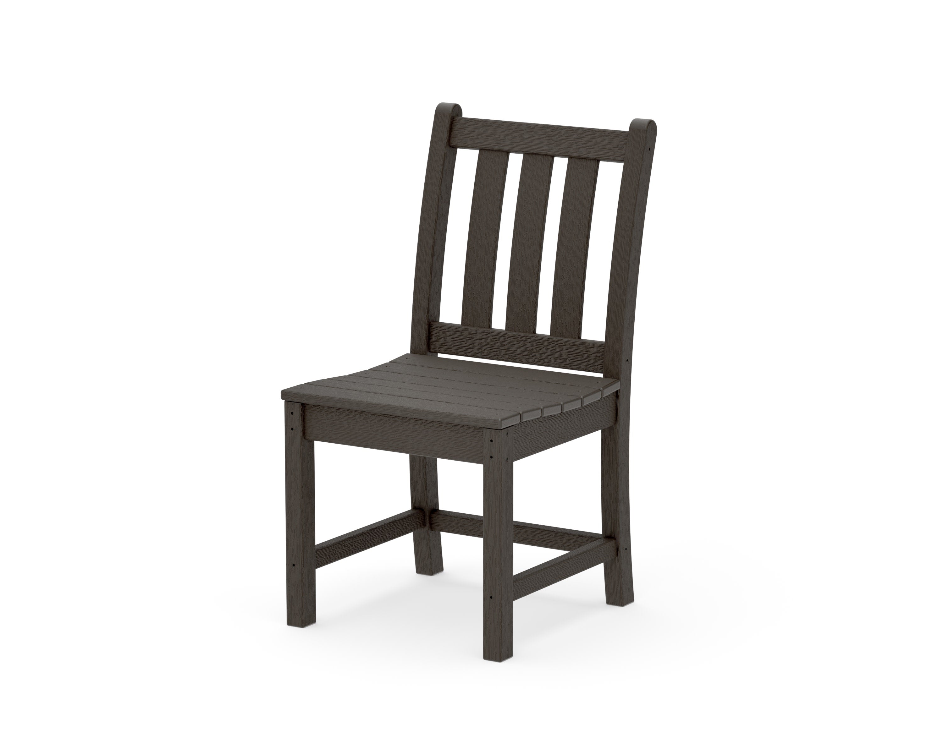 Traditional Garden Dining Side Chair in Vintage Coffee