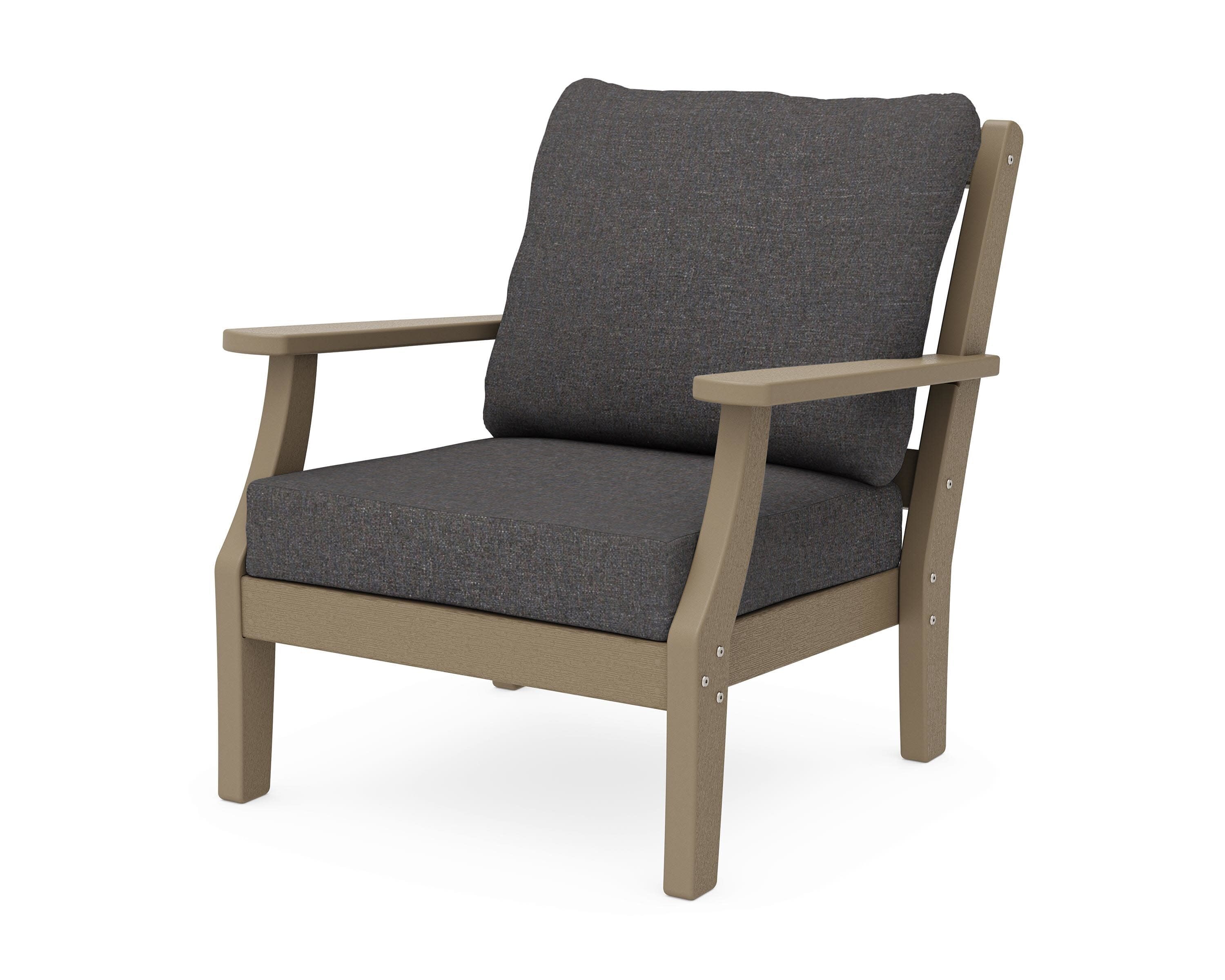 Chinoiserie Deep Seating Chair in Vintage Sahara / Ash Charcoal