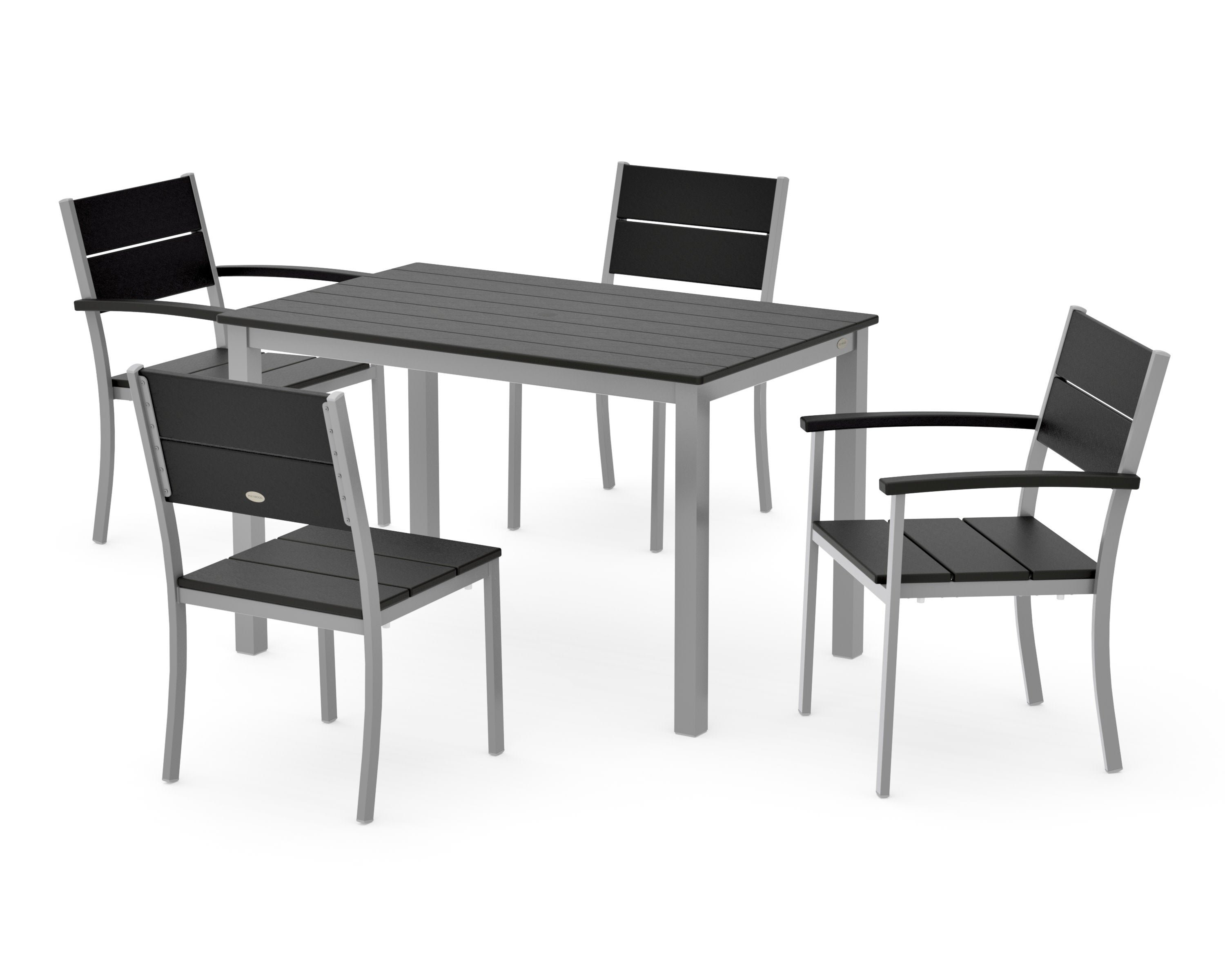 Main Street 5-Piece Dining Set in Silver / Black