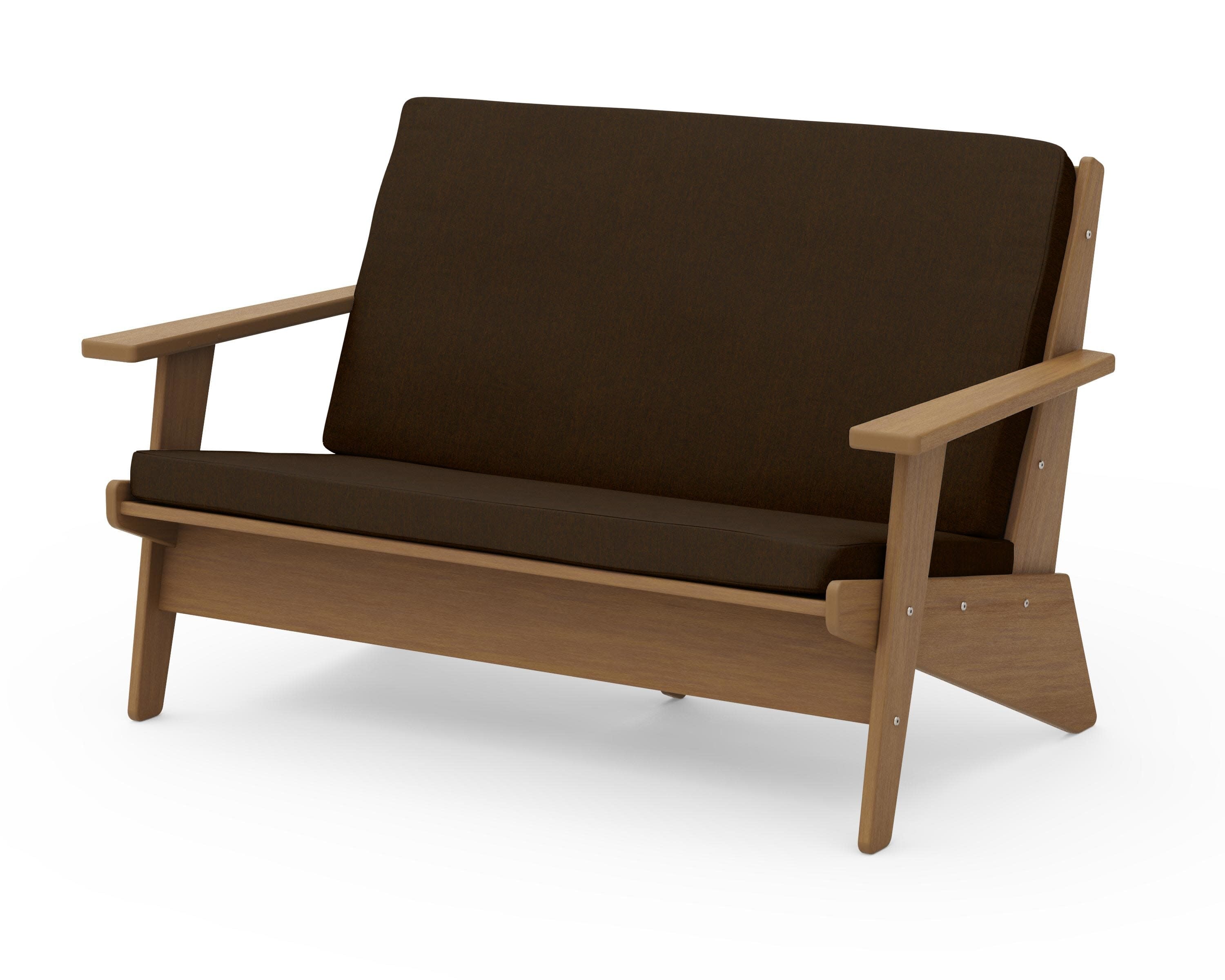 Riviera Modern Lounge Loveseat in Natural / Canvas Java