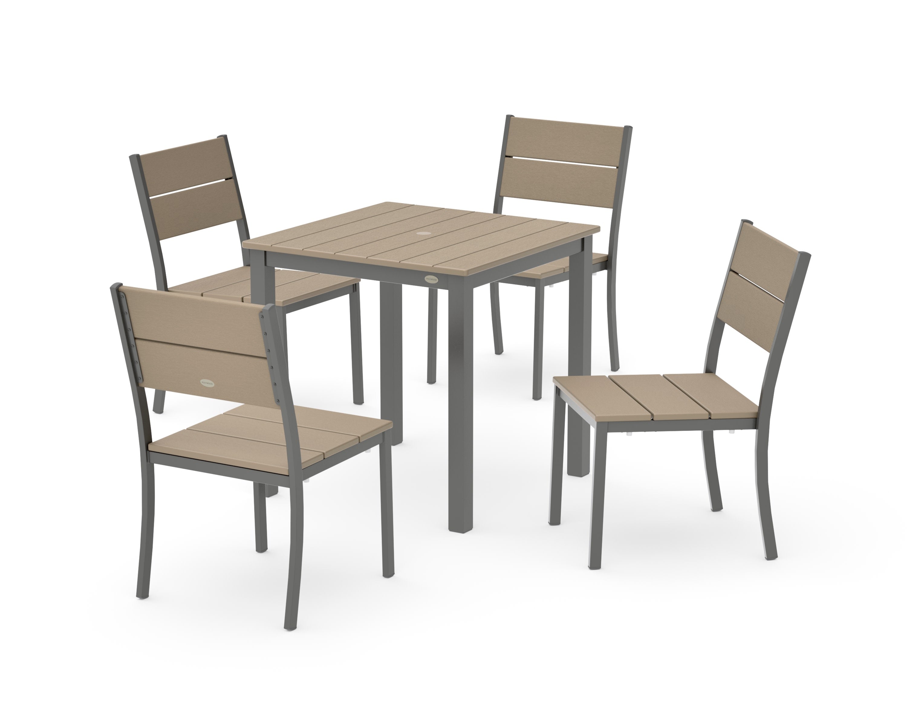 Main Street 5-Piece Square Dining Set- Small in Charcoal / Vintage Sahara