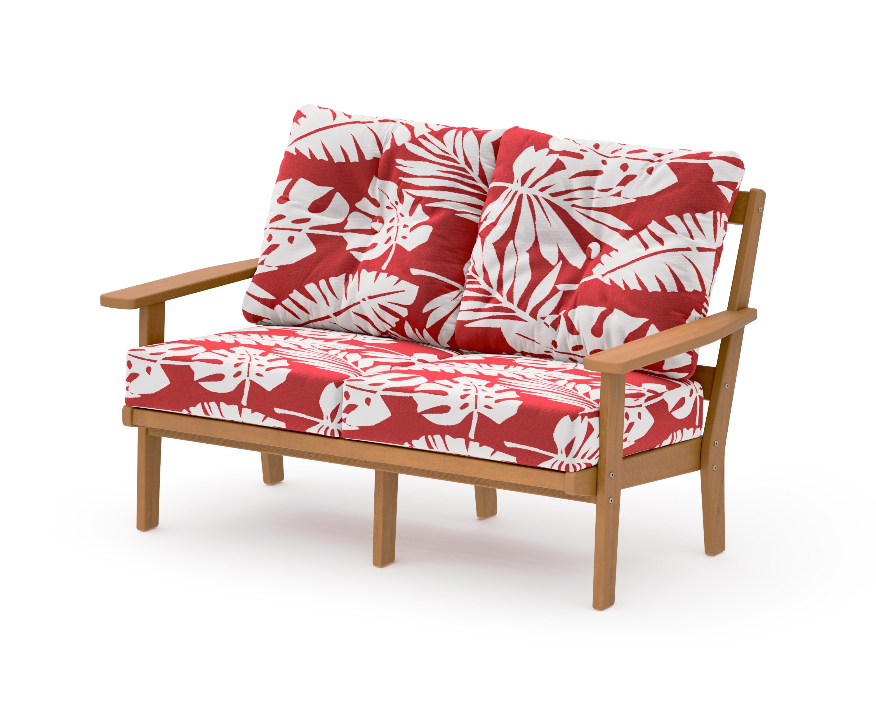 Prairie Deep SeatingLoveseat in Natural / Leaf Crimson