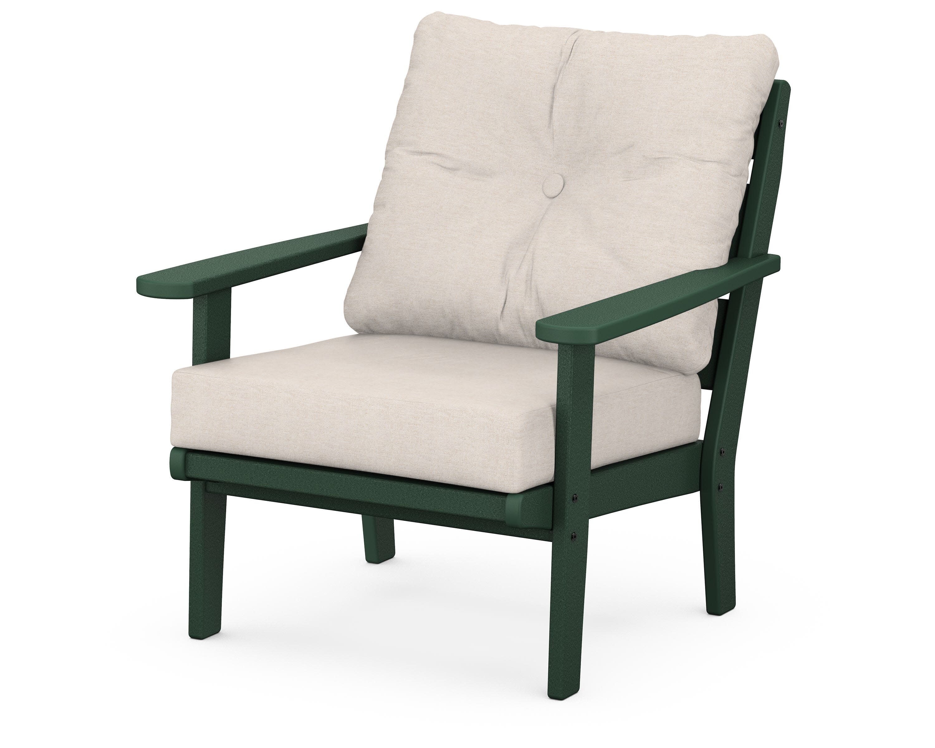 Lakeside Deep Seating Chair in Green / Nuance Cloud