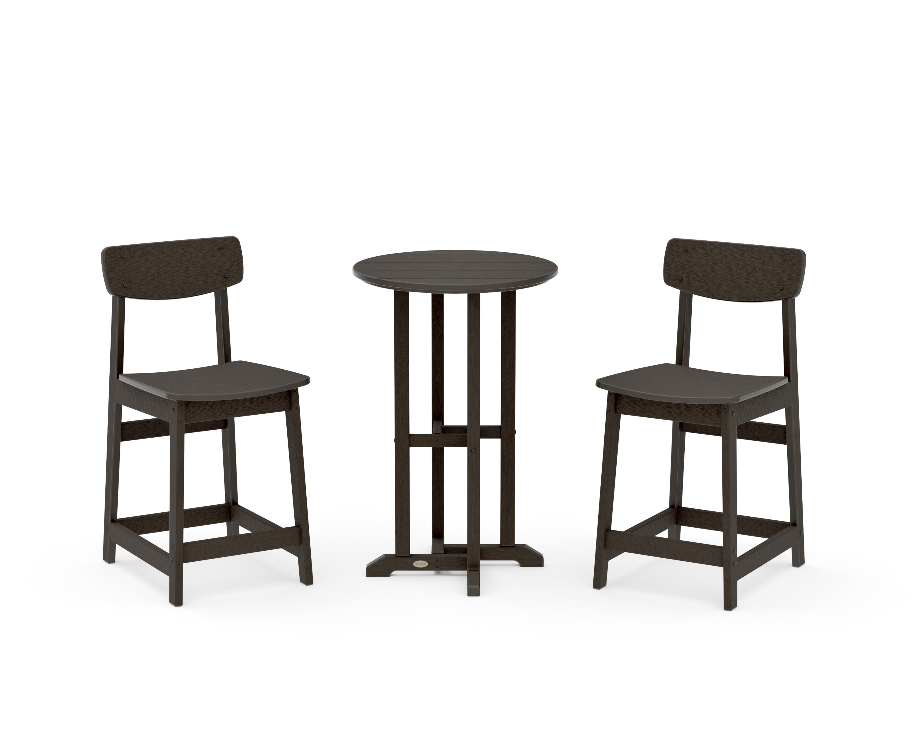 Modern Studio Urban Chair 3-Piece Bistro Counter Set in Vintage Coffee