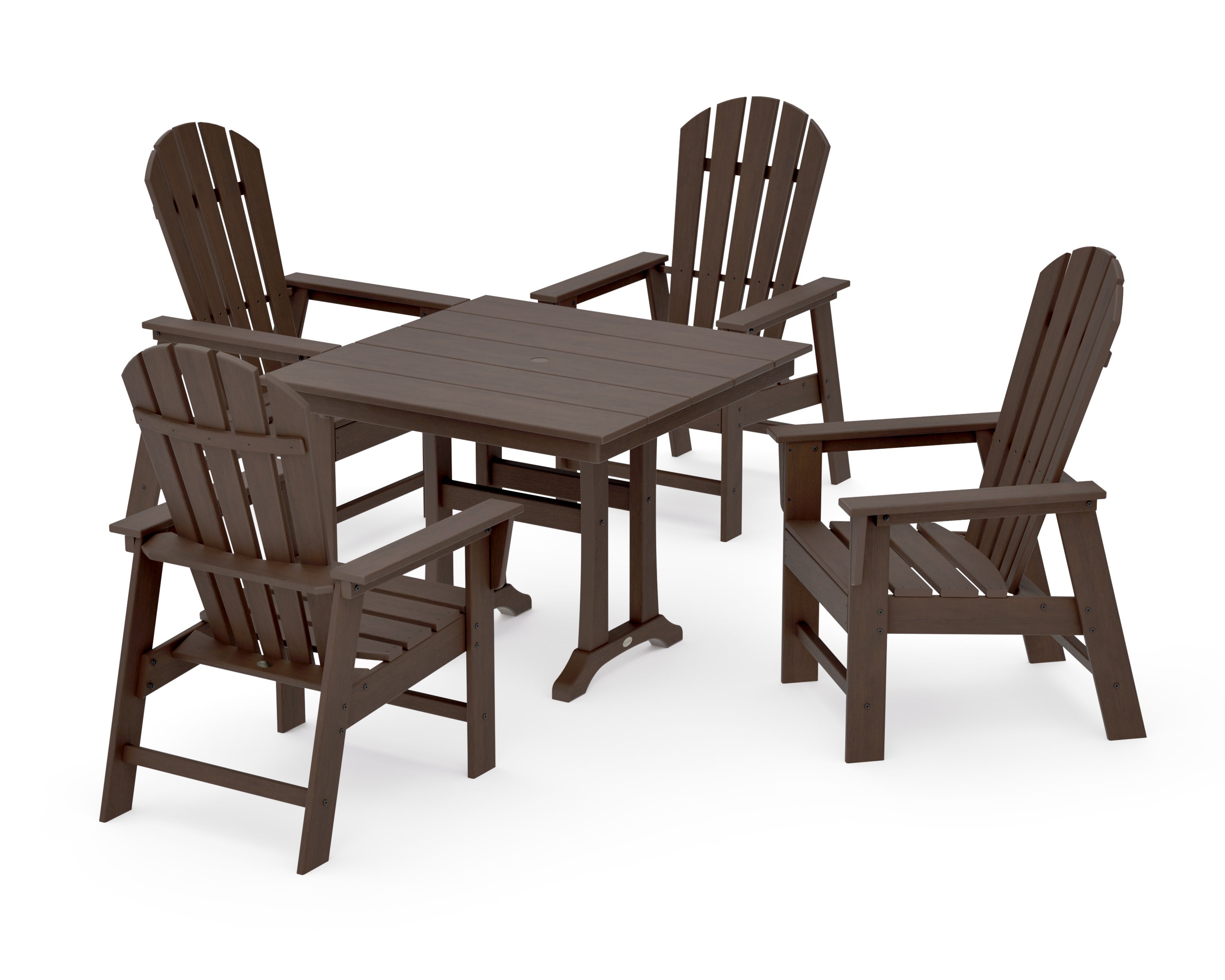 South Beach 5-Piece Farmhouse Dining Set With Trestle Legs in Kona