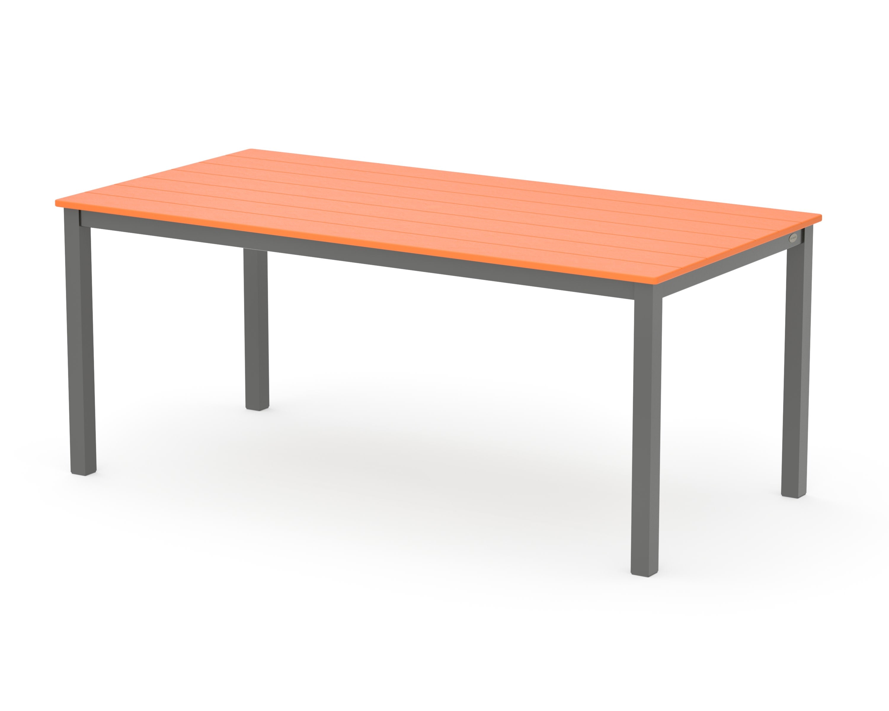 Main Street 36" x 72" Dining Table in Charcoal / Tangerine