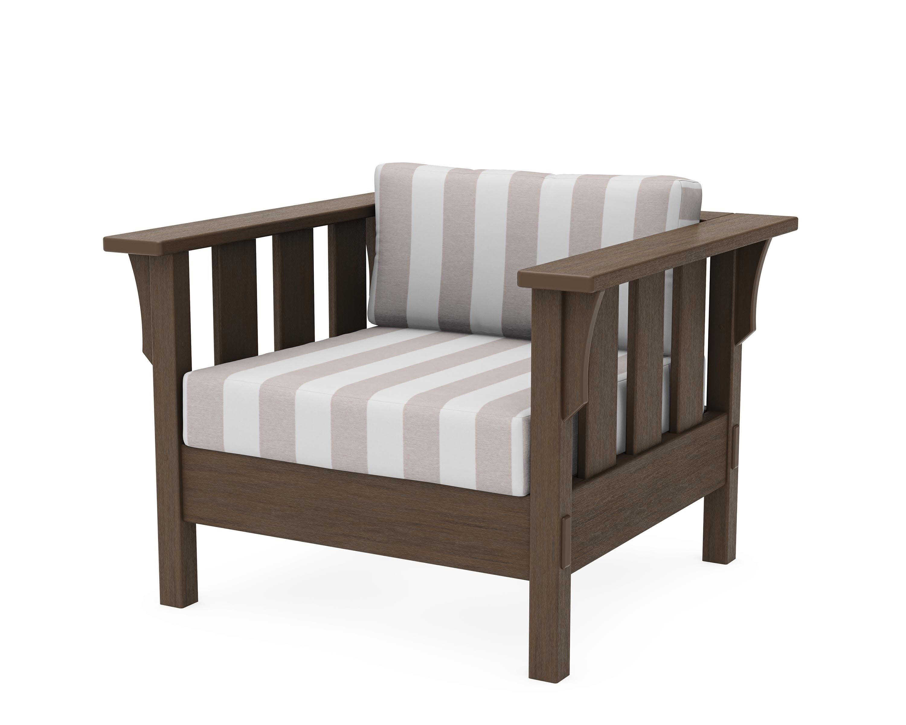 Acadia Deep Seating Chair in Kona / Cabana Stripe Dune Burlap