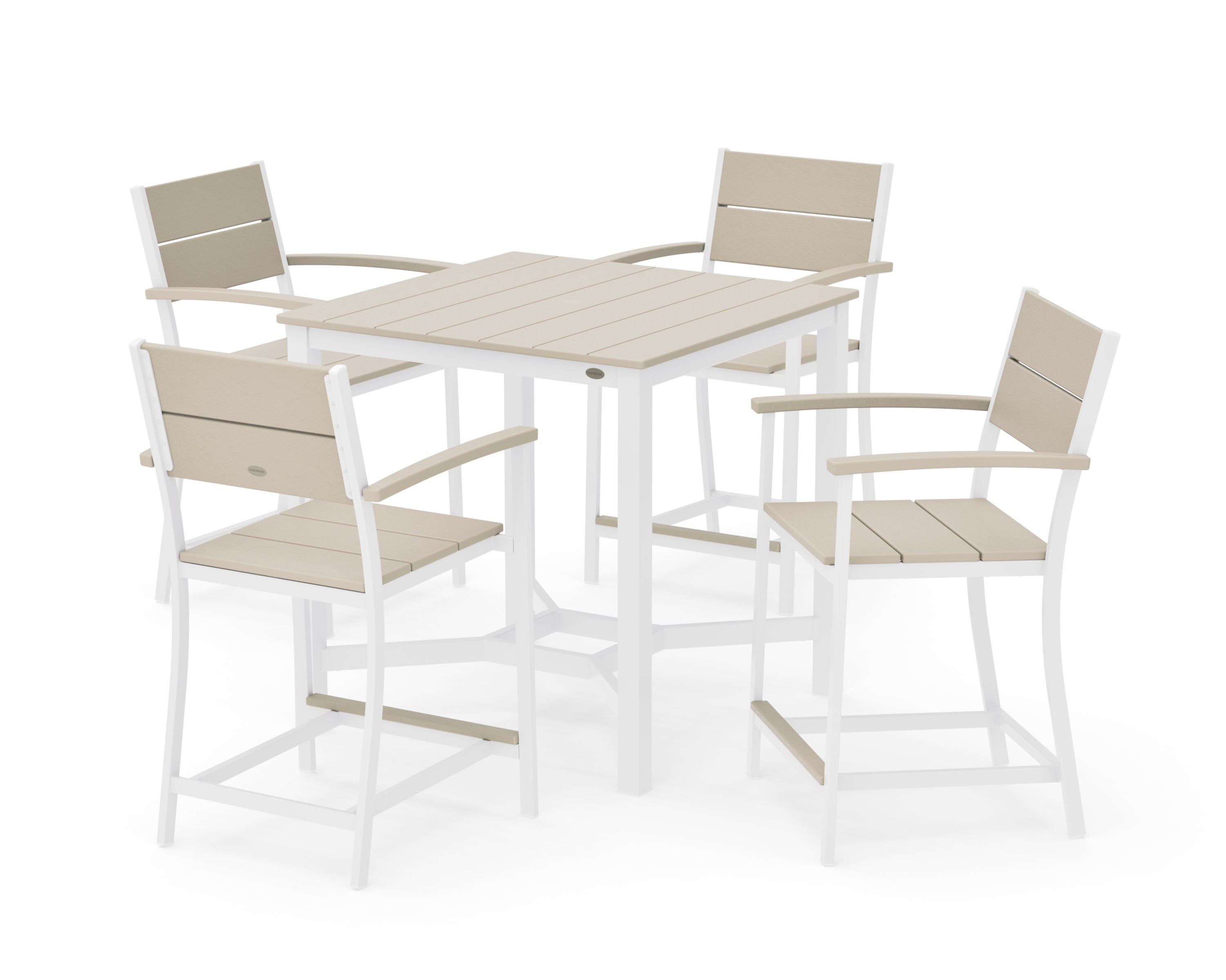 Main Street 5-Piece Counter Set in White / Sand