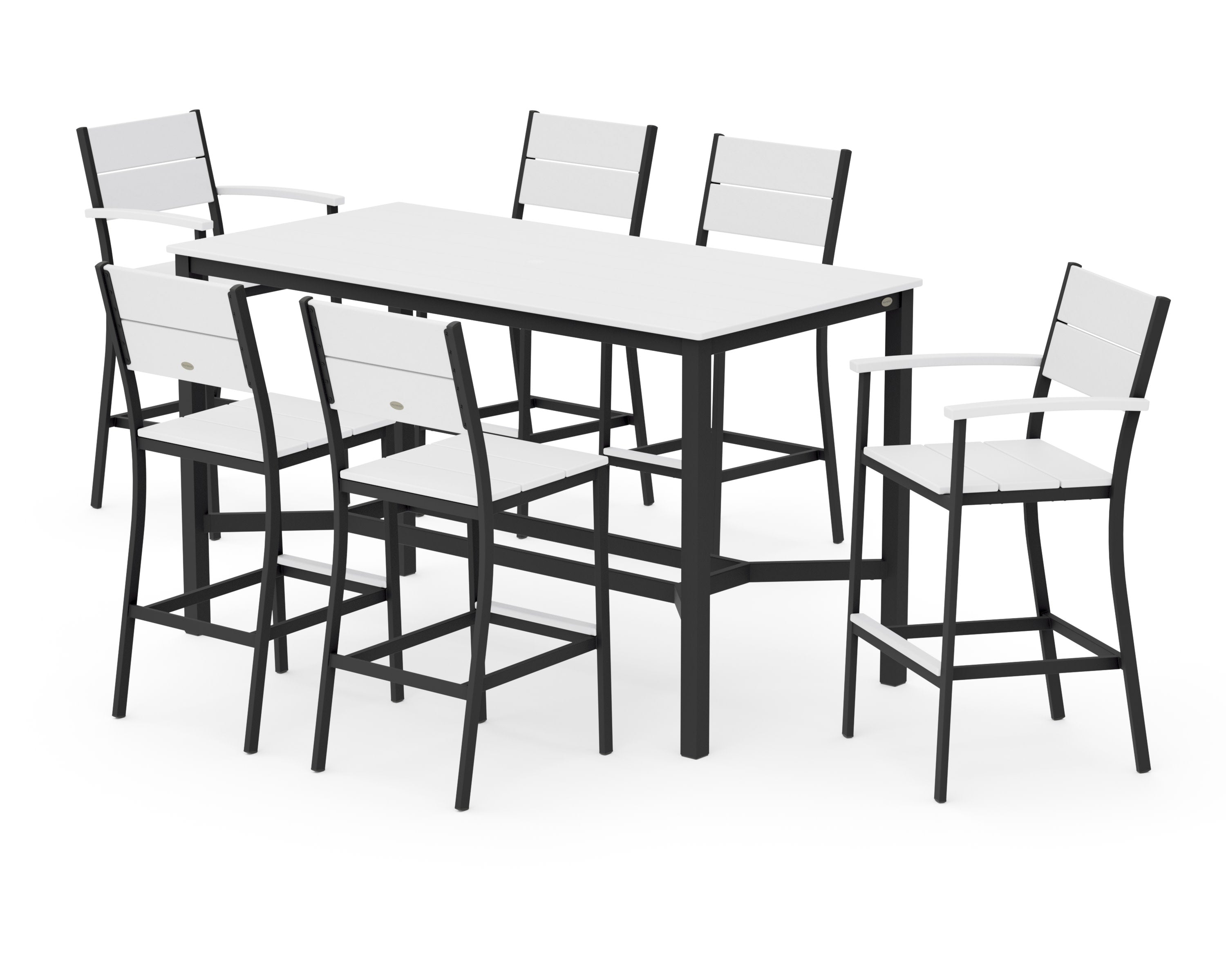 Main Street 7-Piece Bar Set in Black / White