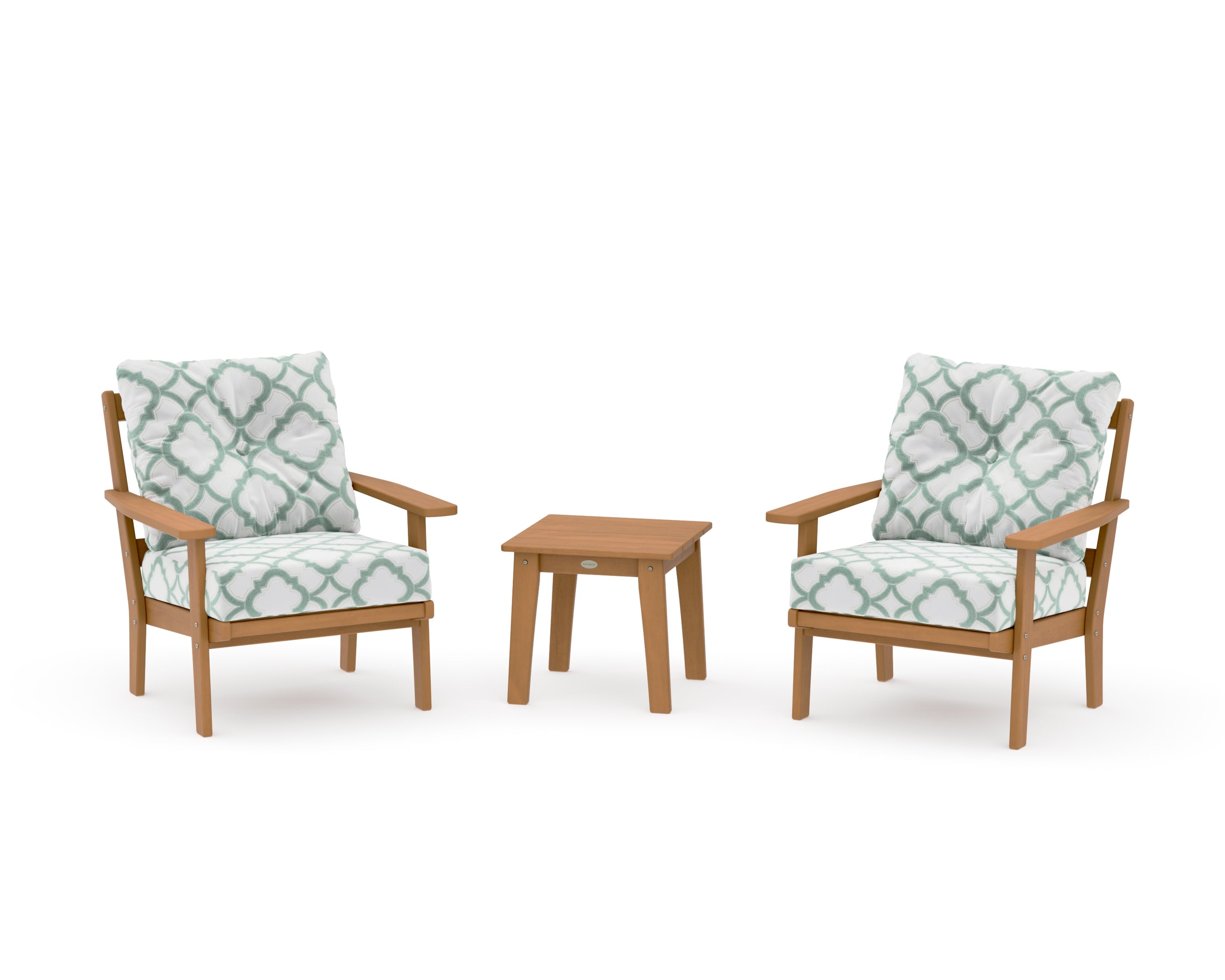 Prairie 3-Piece Deep Seating Set in Natural / Trellis Glacier Spa