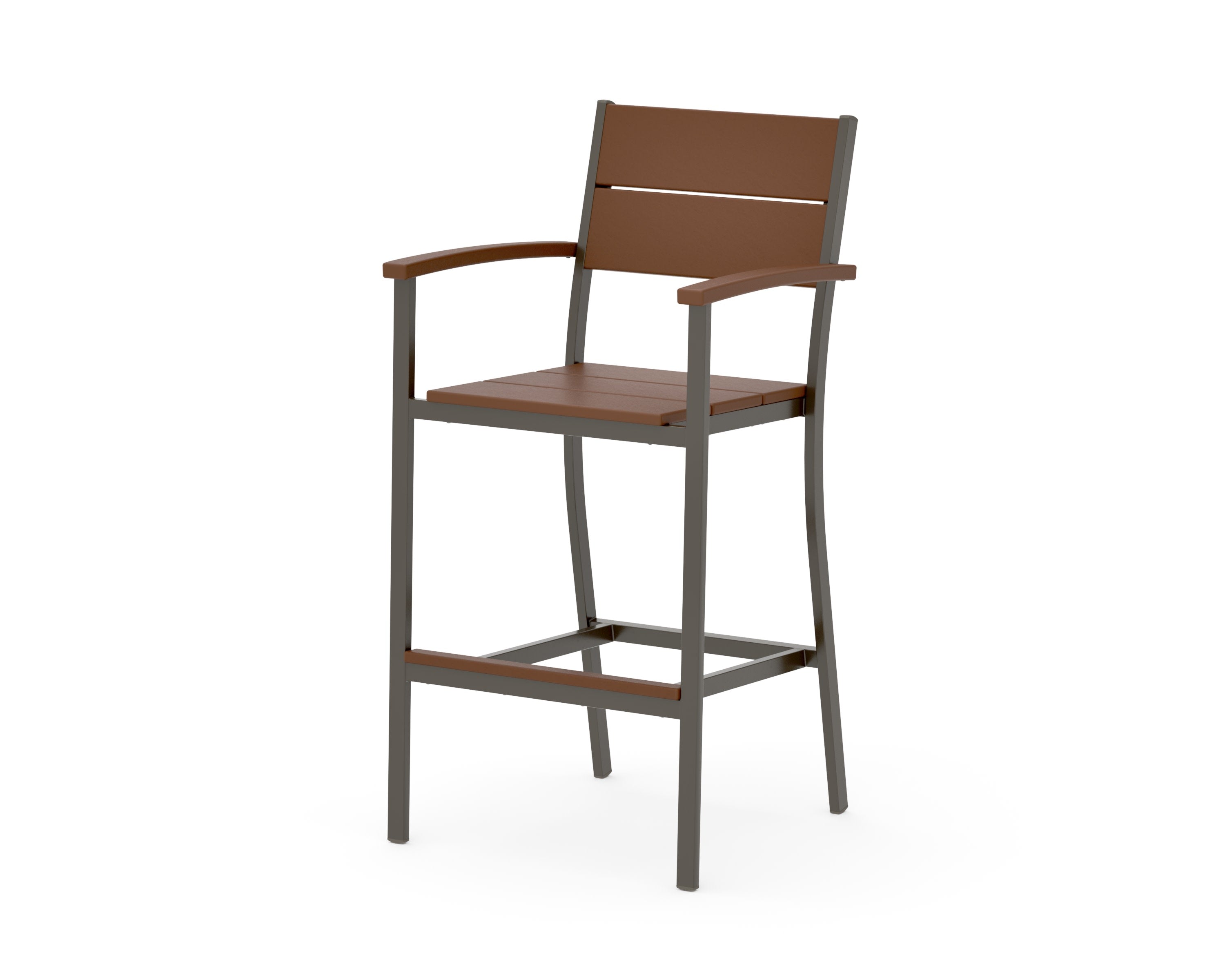 Main Street Bar Arm Chair in Bronze / Teak