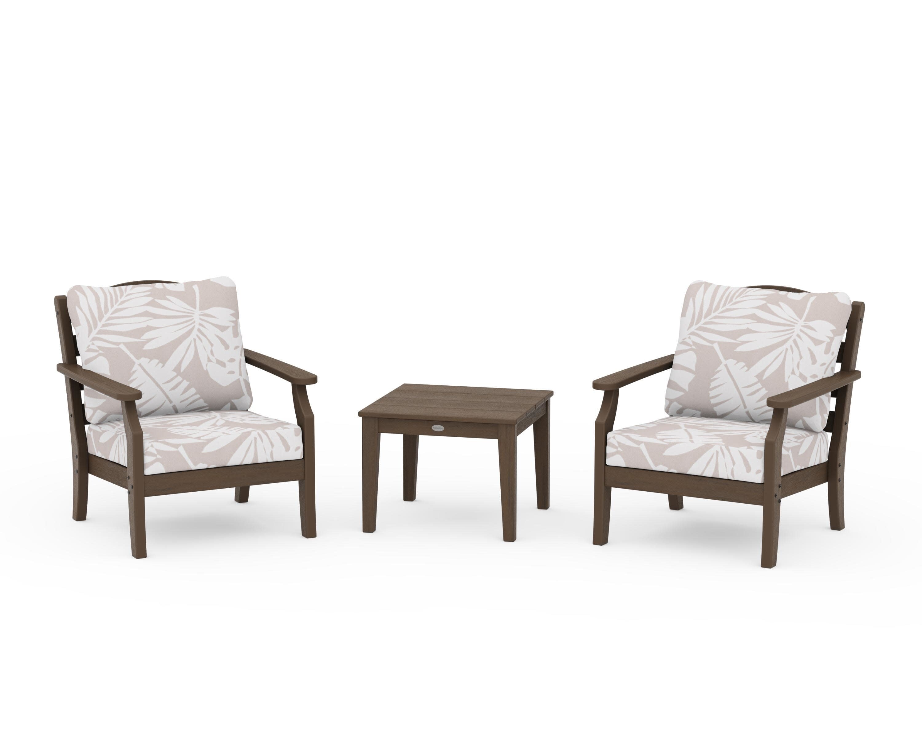 Savannah 3-Piece Deep Seating Set in Kona / Leaf Dune Burlap