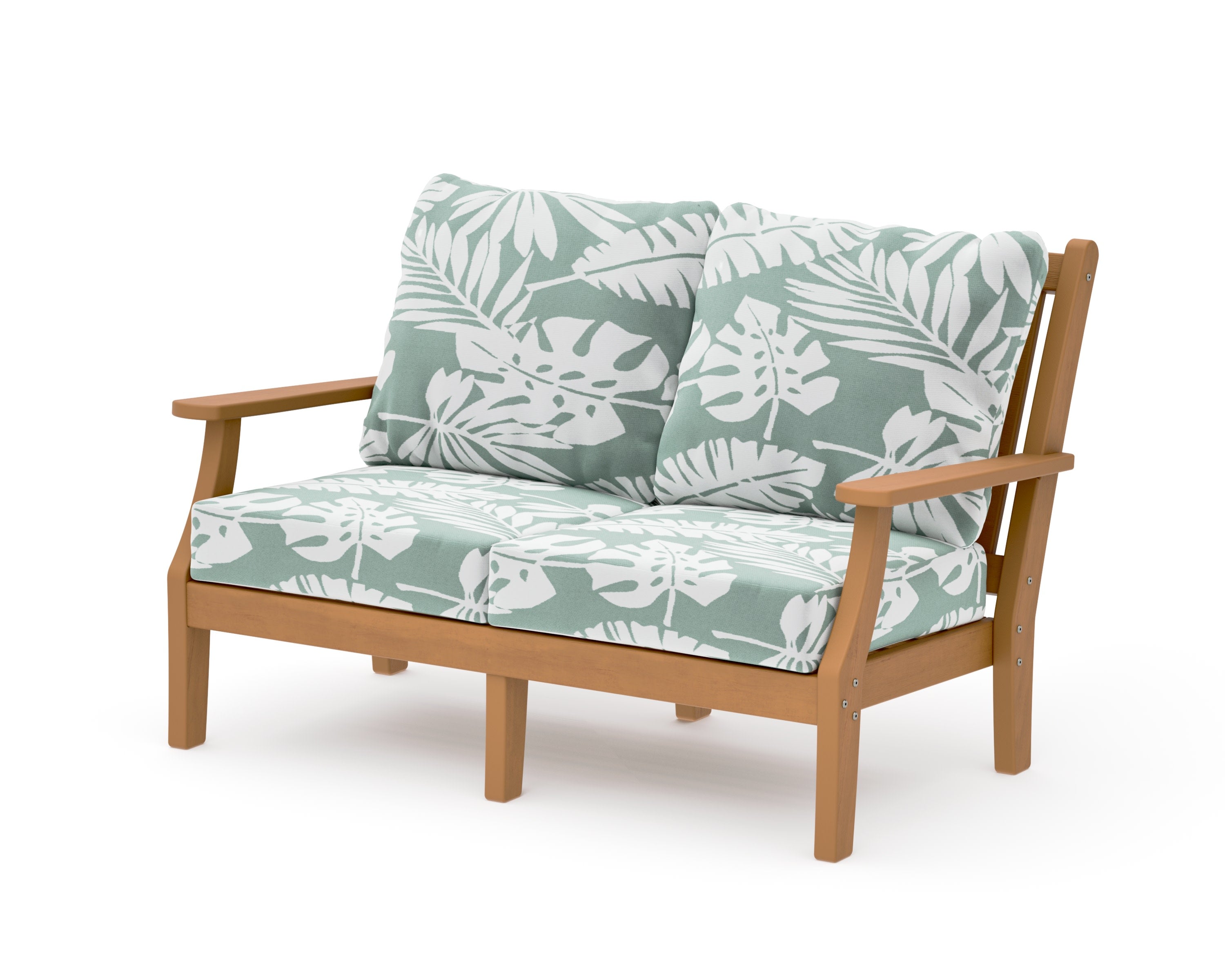 Wovendale Deep Seating Loveseat in Natural / Leaf Glacier Spa