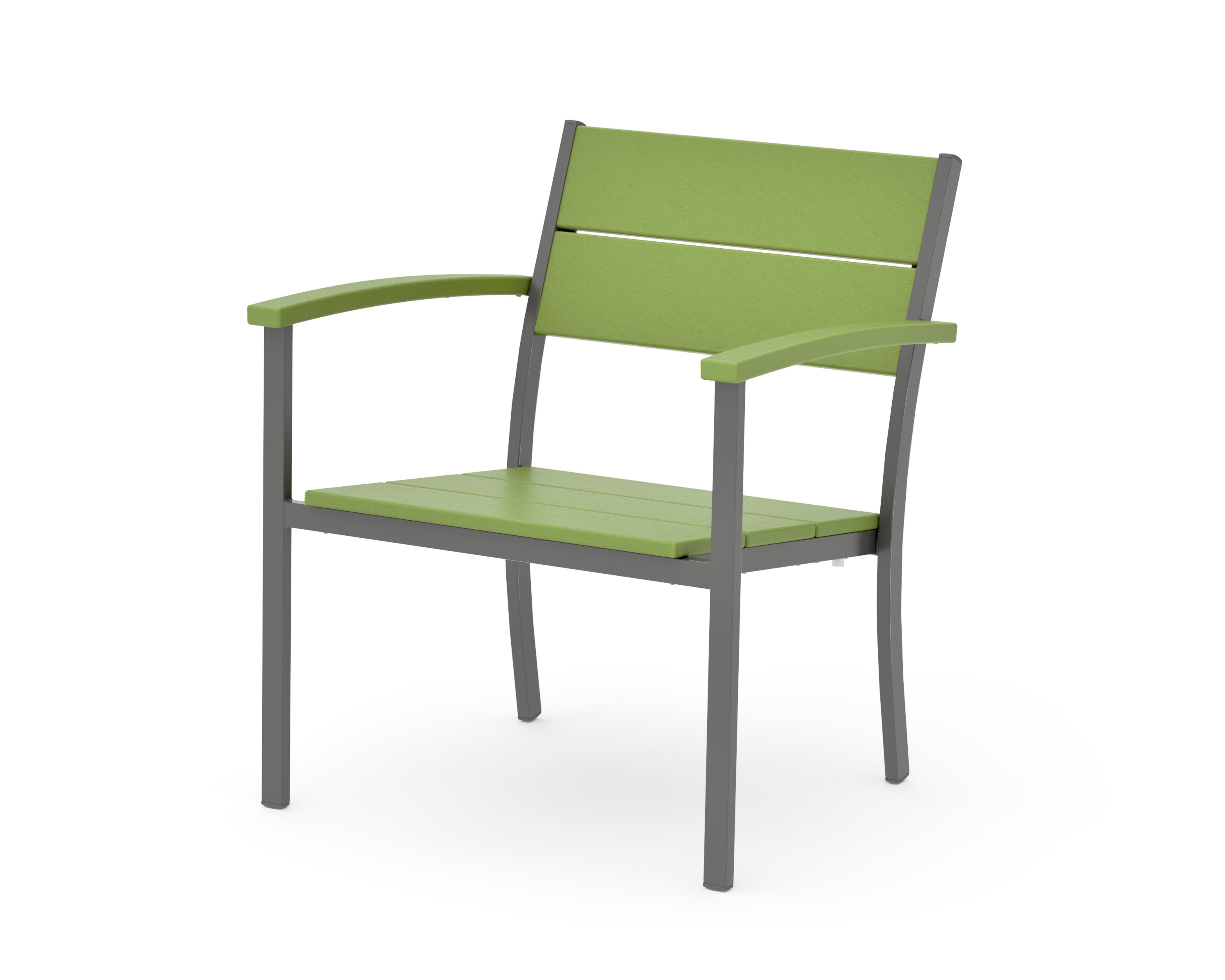 Main Street Stacking Lounge Arm Chair in Charcoal / Lime
