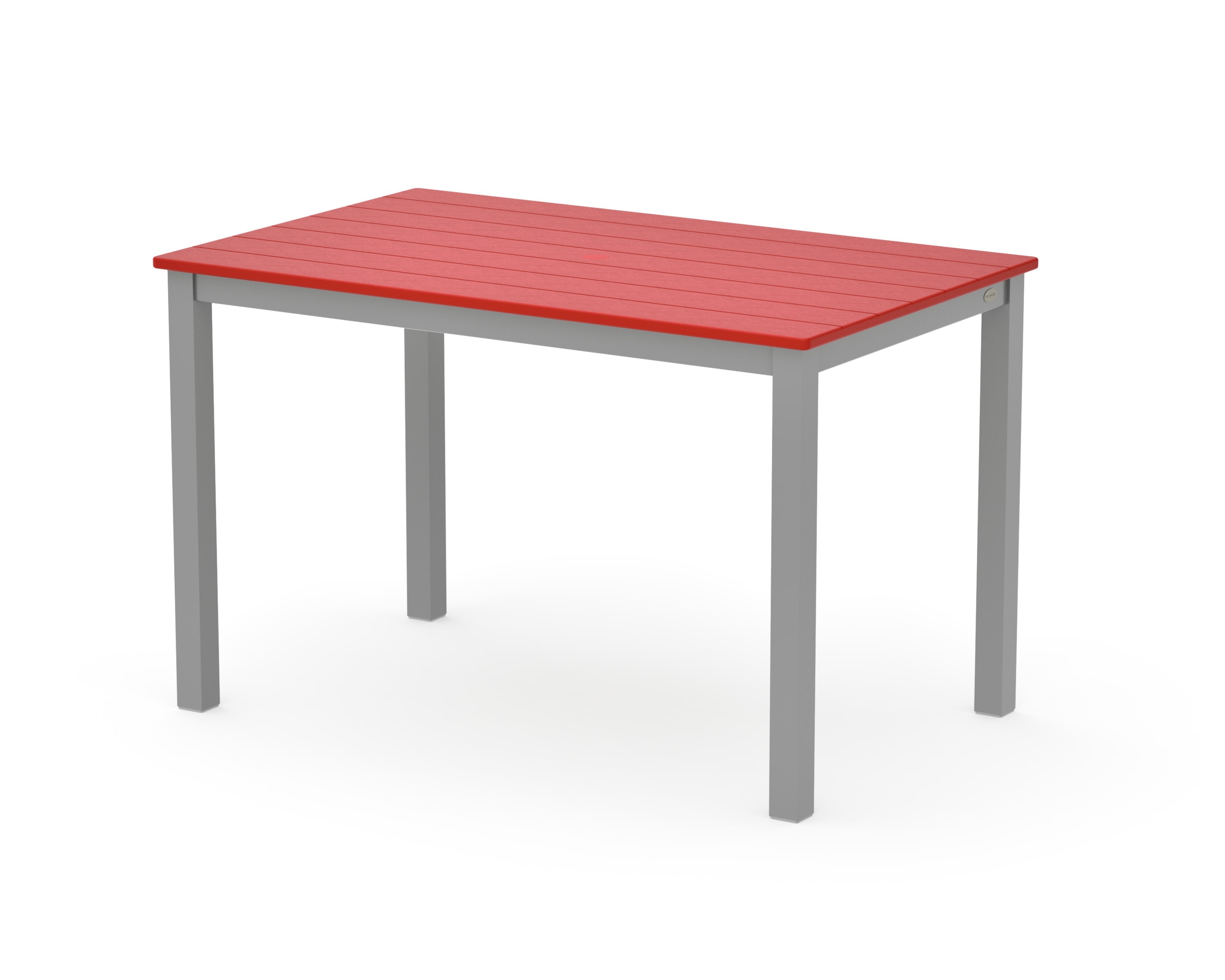 Main Street 30 x 48 Dining Table in Silver / Sunset Red