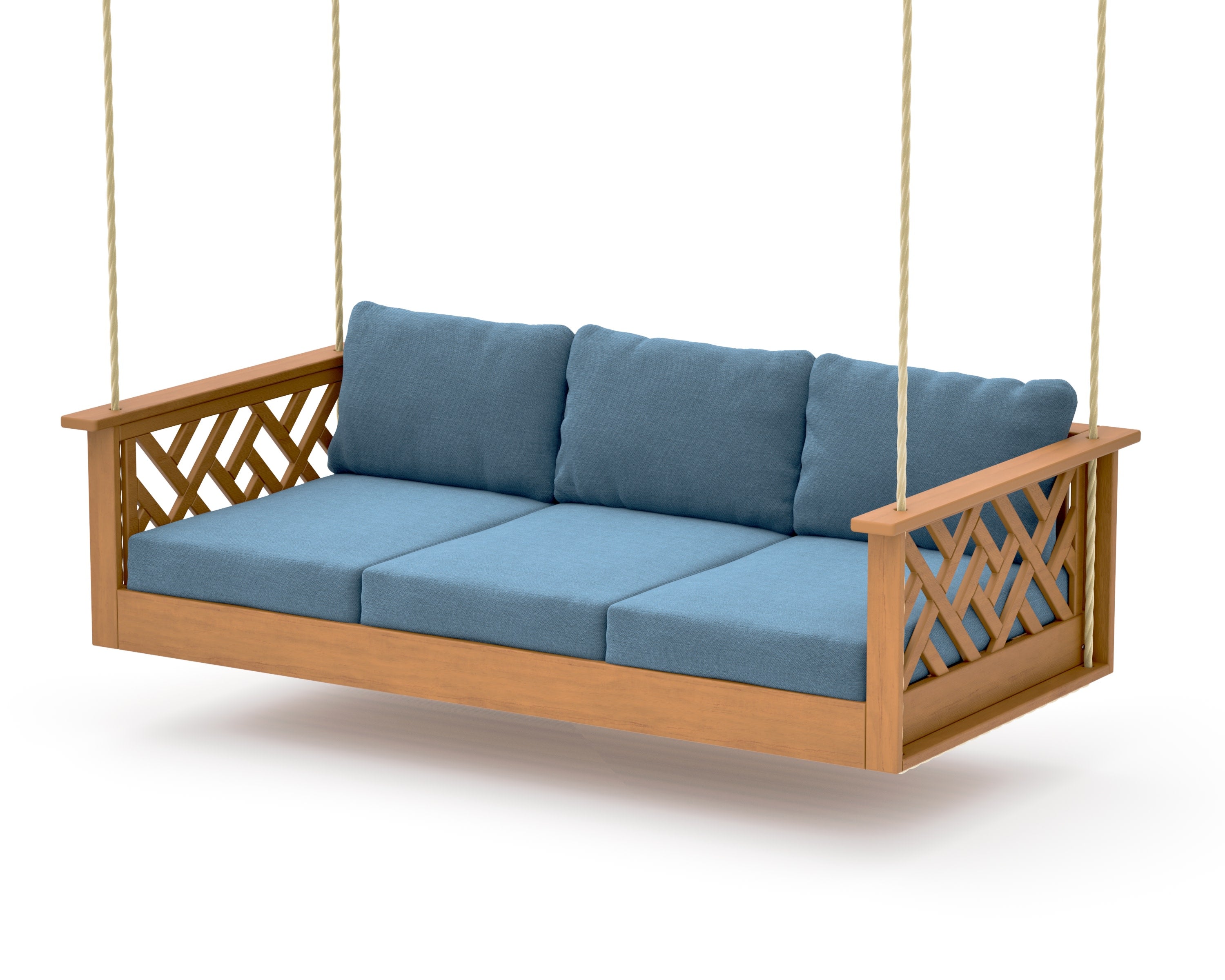 Chippendale Daybed Swing in Natural / Sky Blue