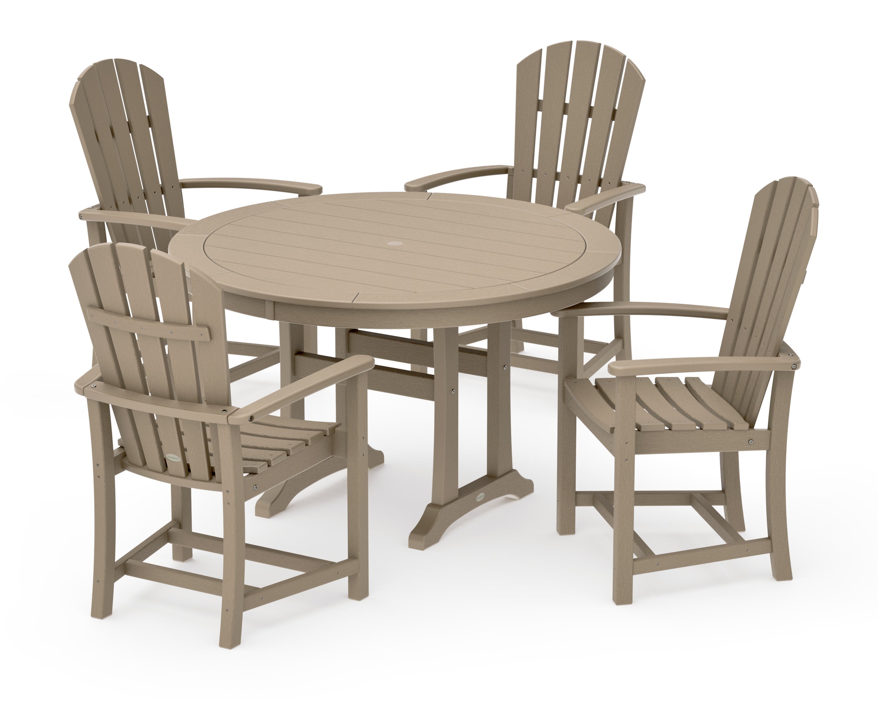 Palm Coast 5-Piece Round Dining Set in Vintage Sahara