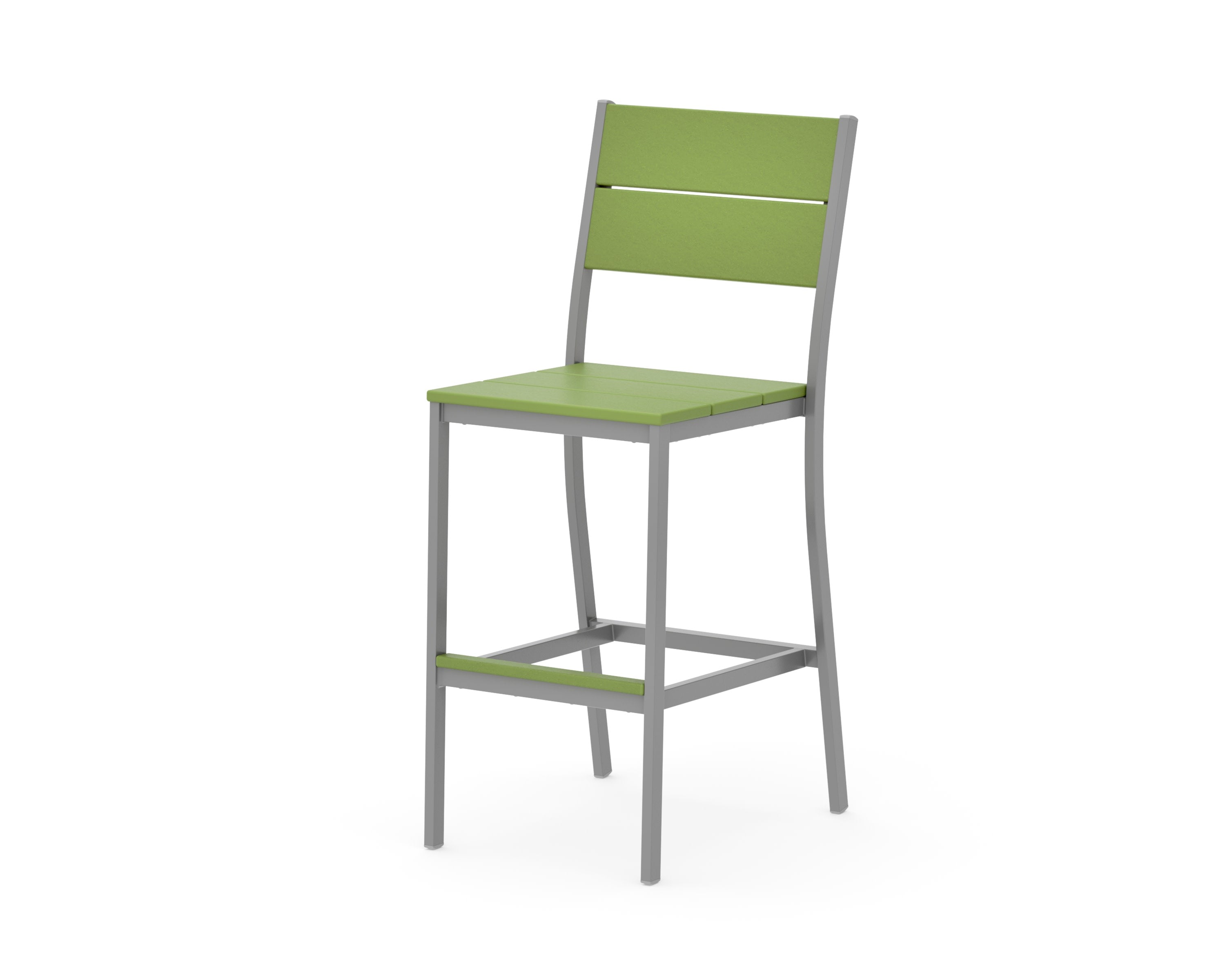 Main Street Bar Side Chair in Silver / Lime