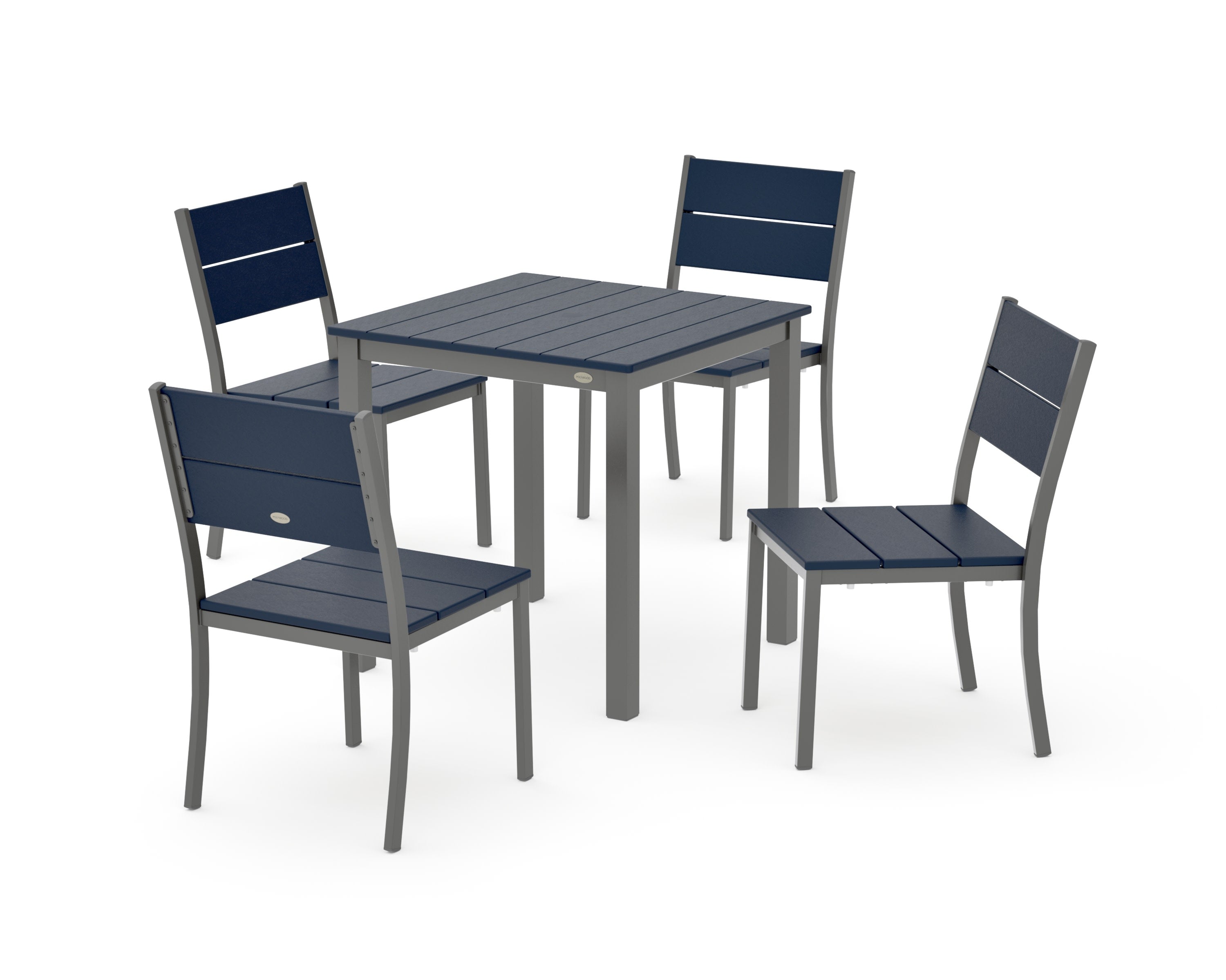 Main Street 5-Piece Square Dining Set- Small in Charcoal / Navy