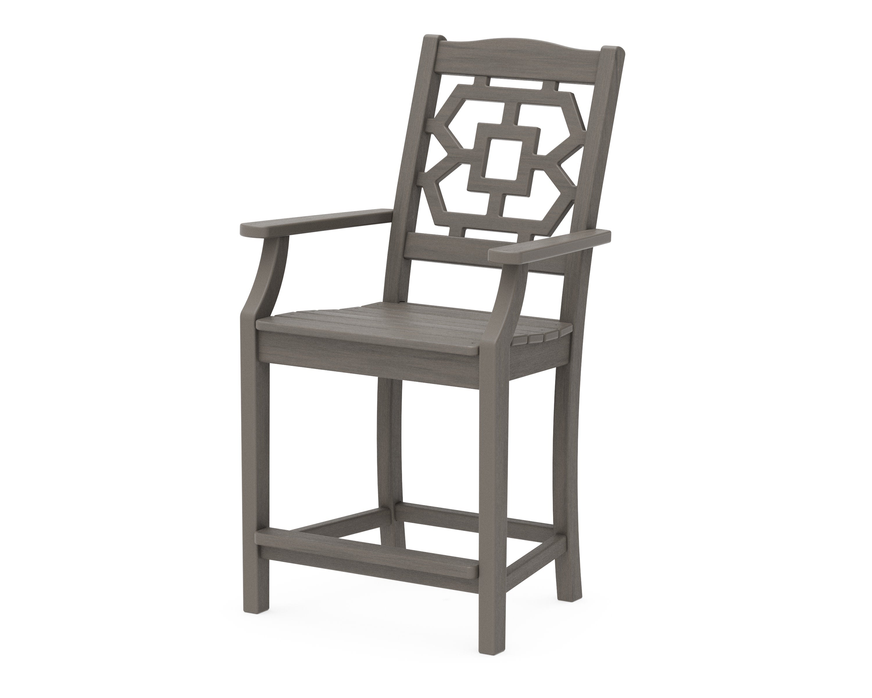 Chinoiserie Counter Arm Chair in Driftwood