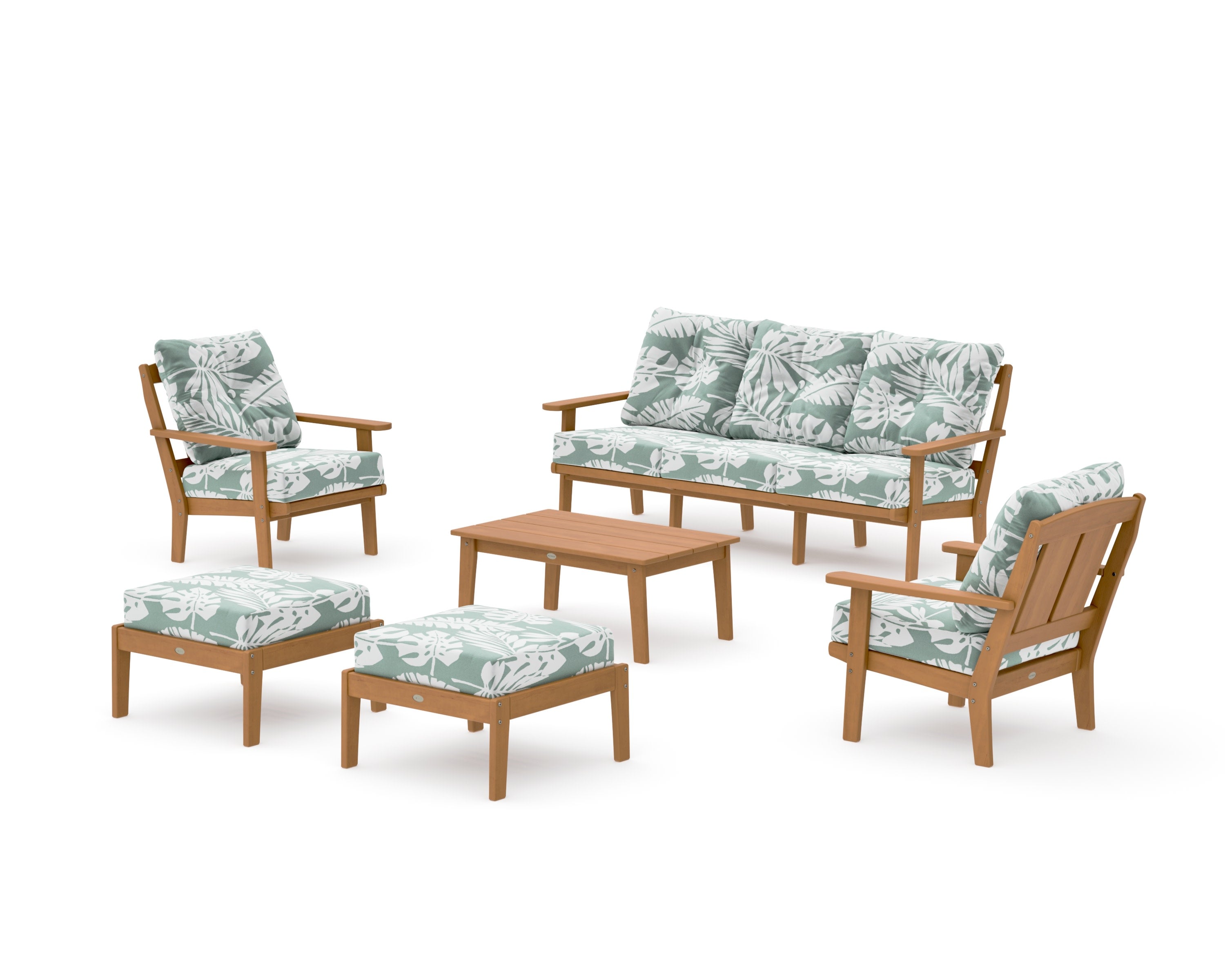 Mission 6-Piece Lounge Sofa Set in Natural / Leaf Glacier Spa