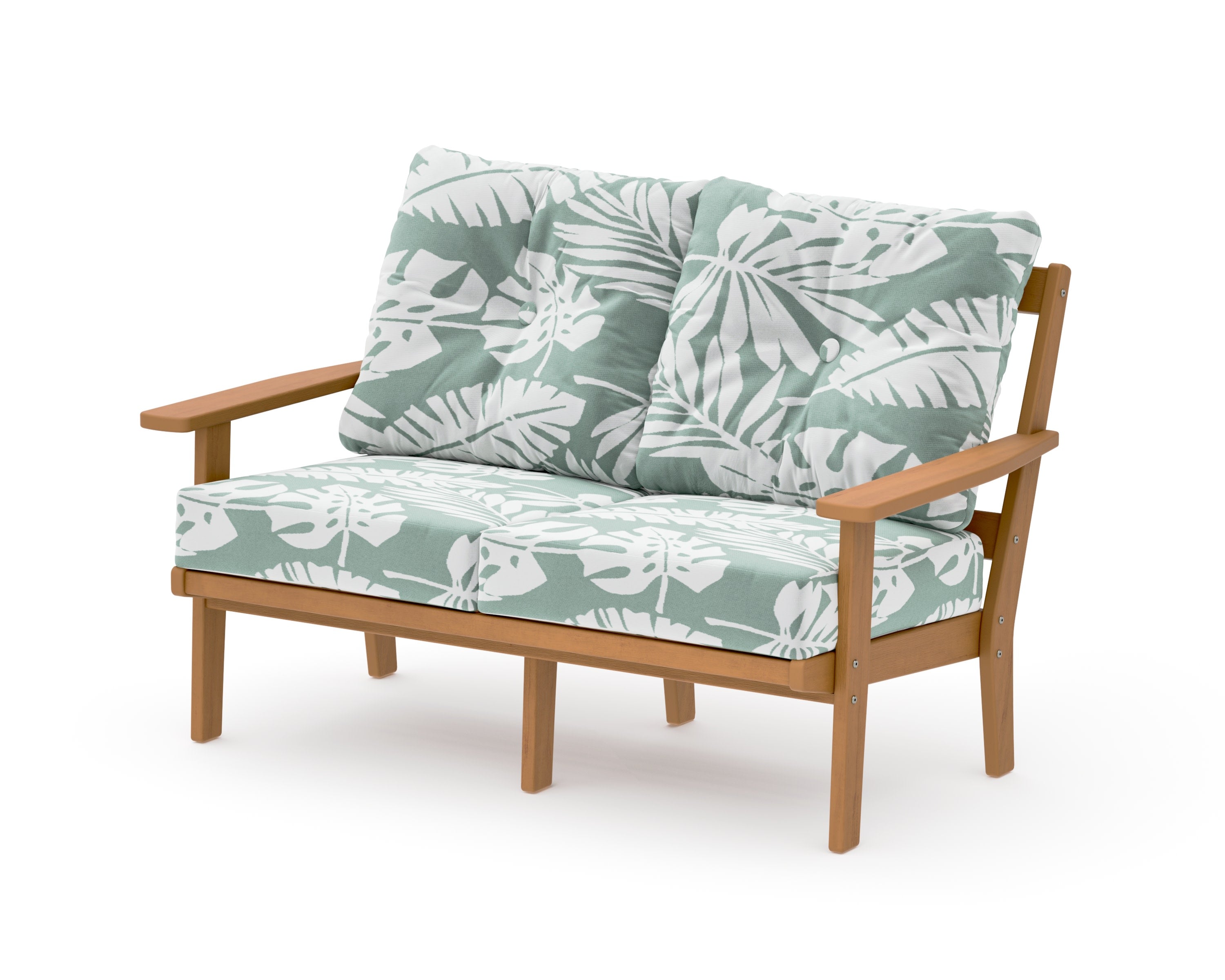 Prairie Deep SeatingLoveseat in Natural / Leaf Glacier Spa