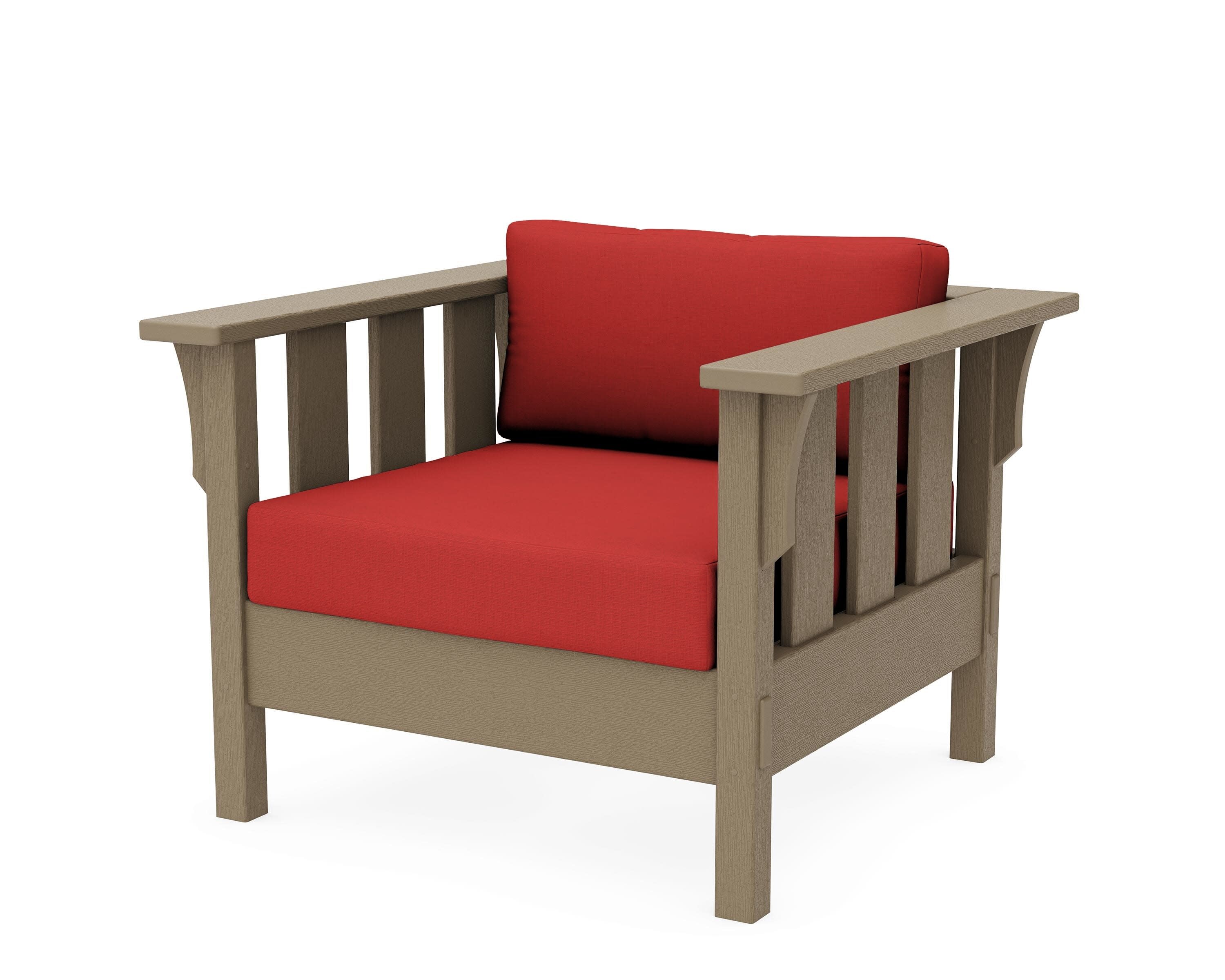 Acadia Deep Seating Chair in Vintage Sahara / Crimson Linen